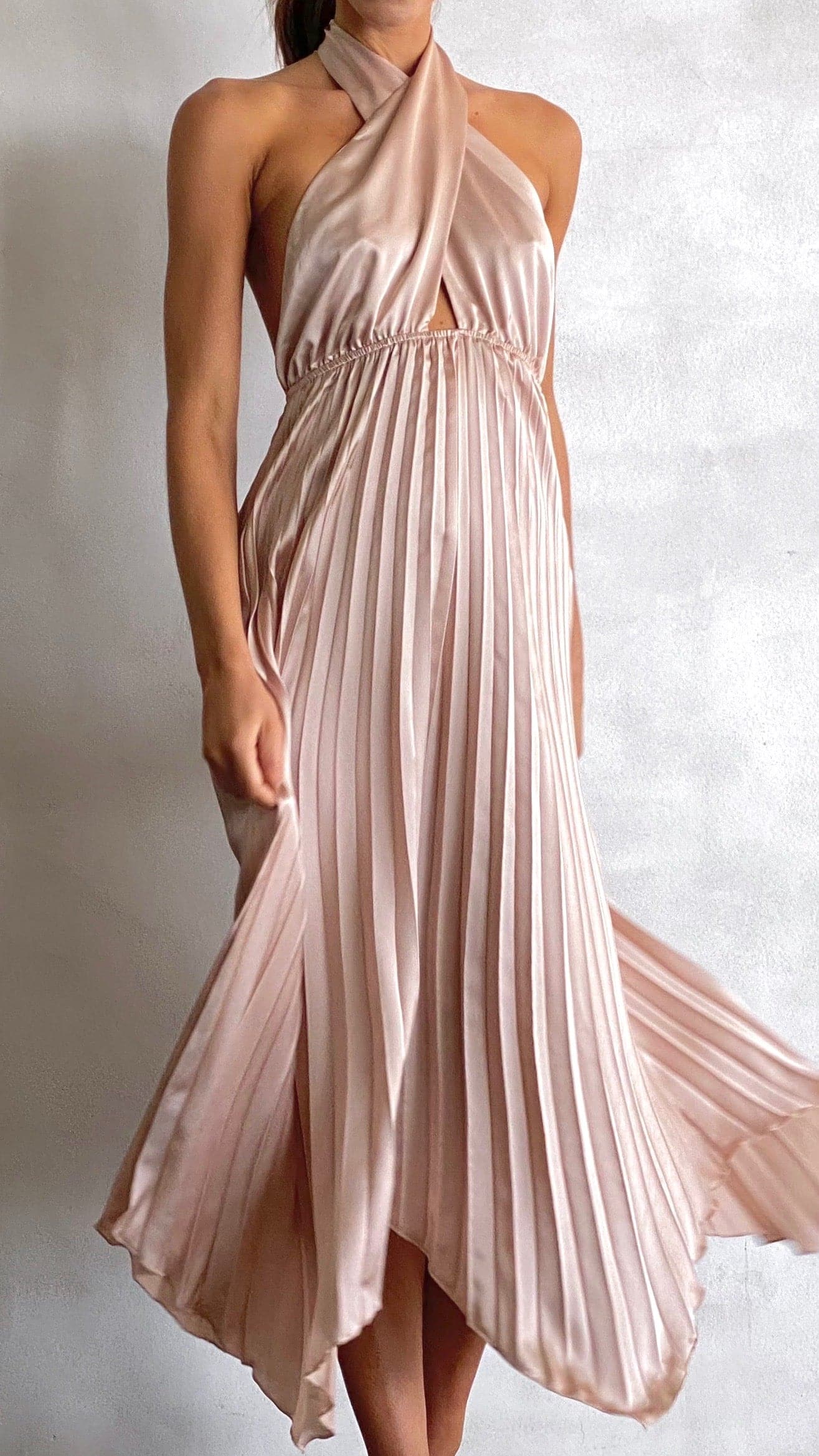 Miami Midi Dress  - Champagne-Sunshines Bliss