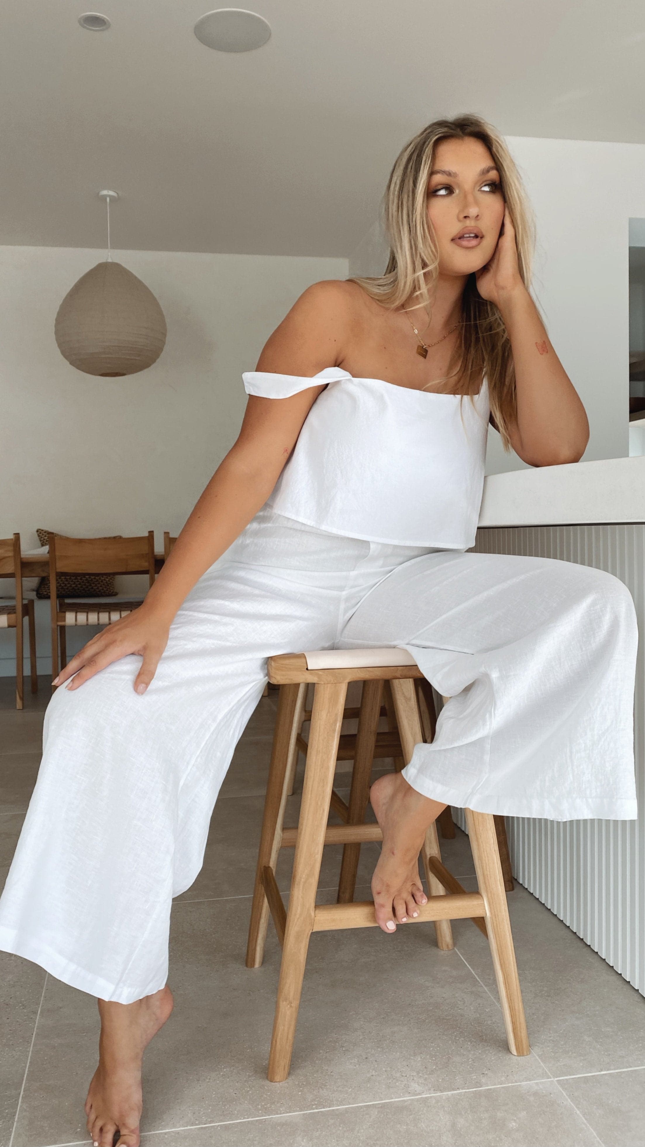 Oceana Pants - White-Sunshines Bliss