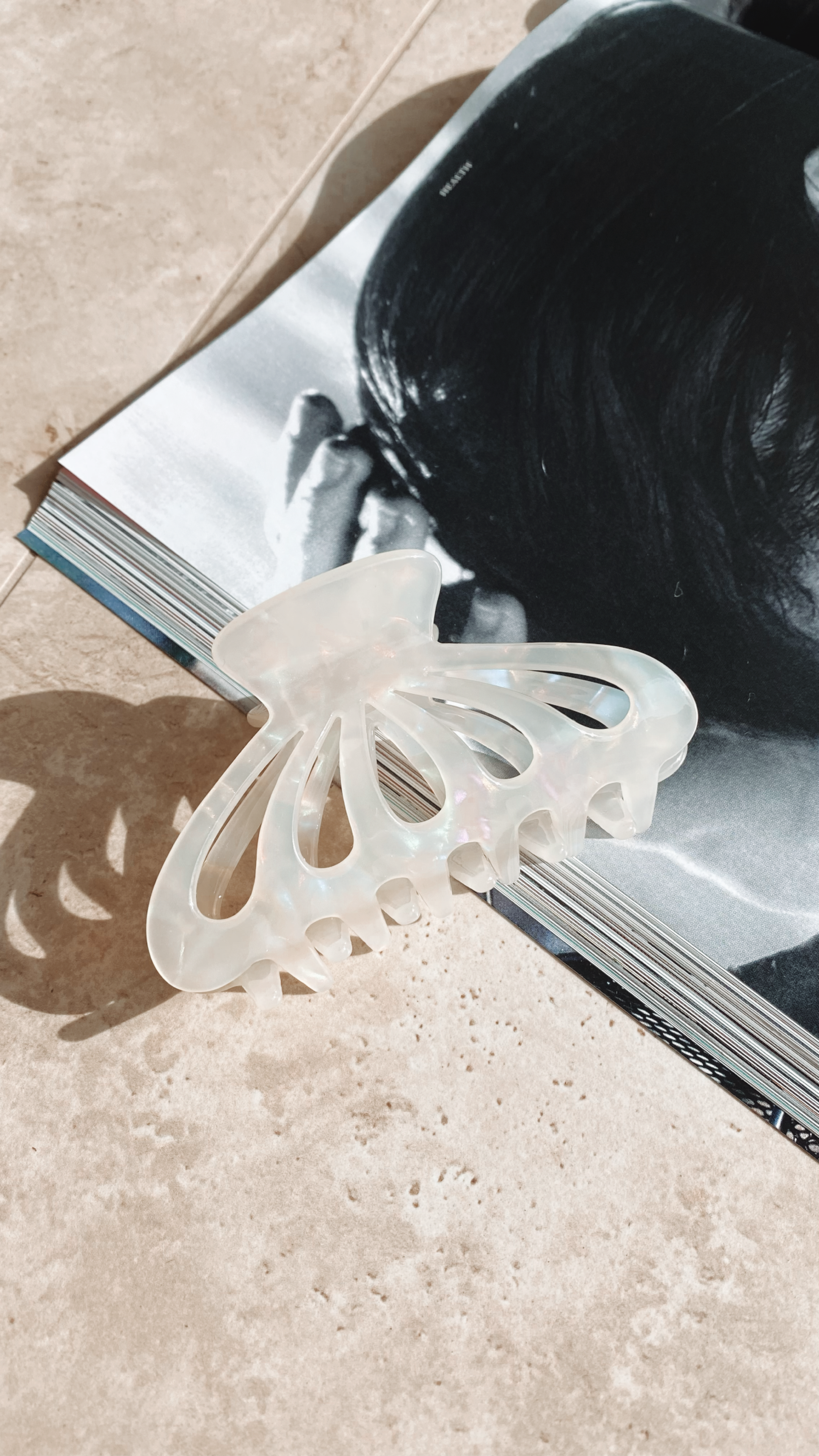 Bianca Butterfly Claw Clip - Ivory Marble-Sunshines Bliss