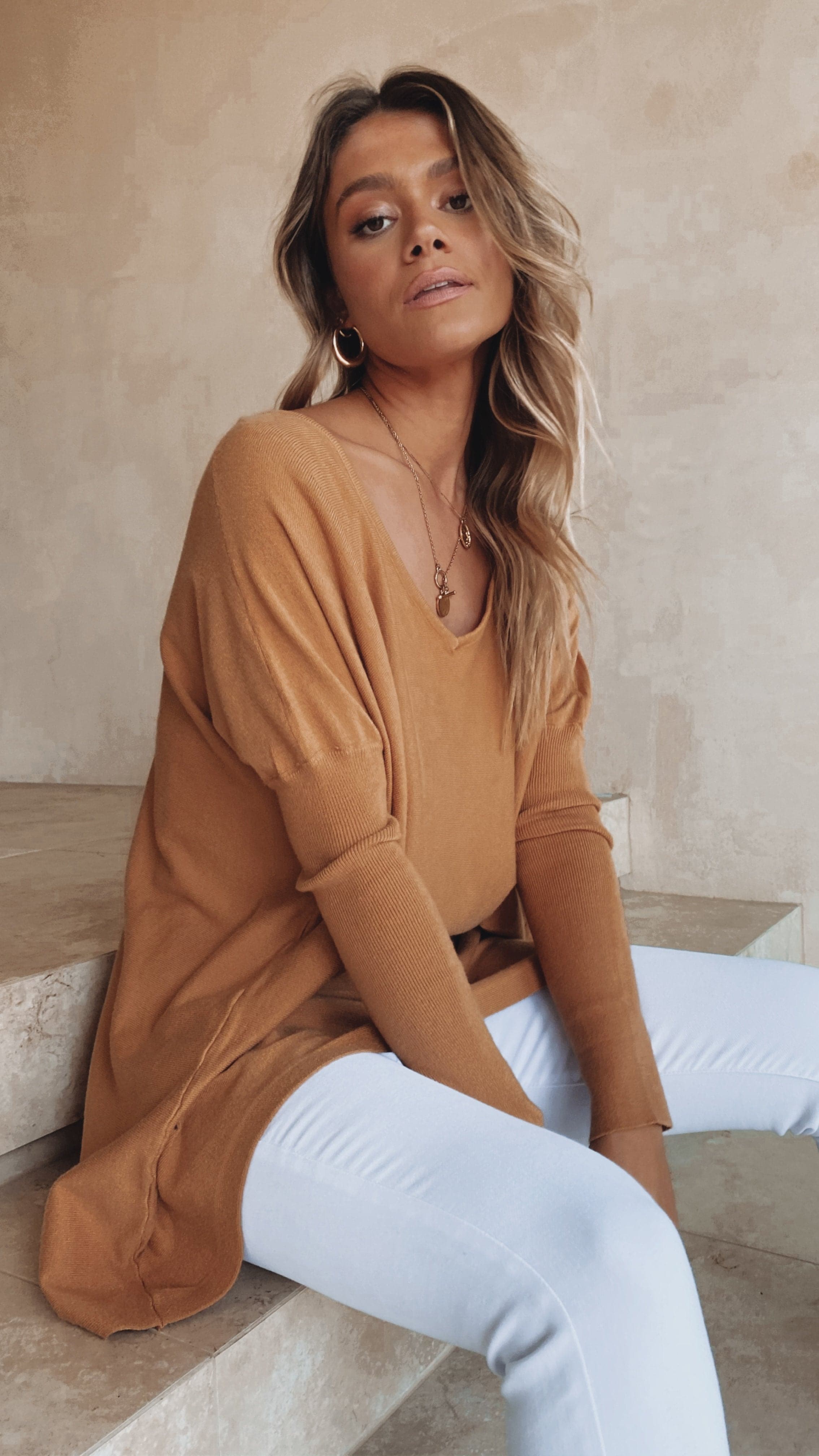 Amalia Knit Top - Tan-Sunshines Bliss