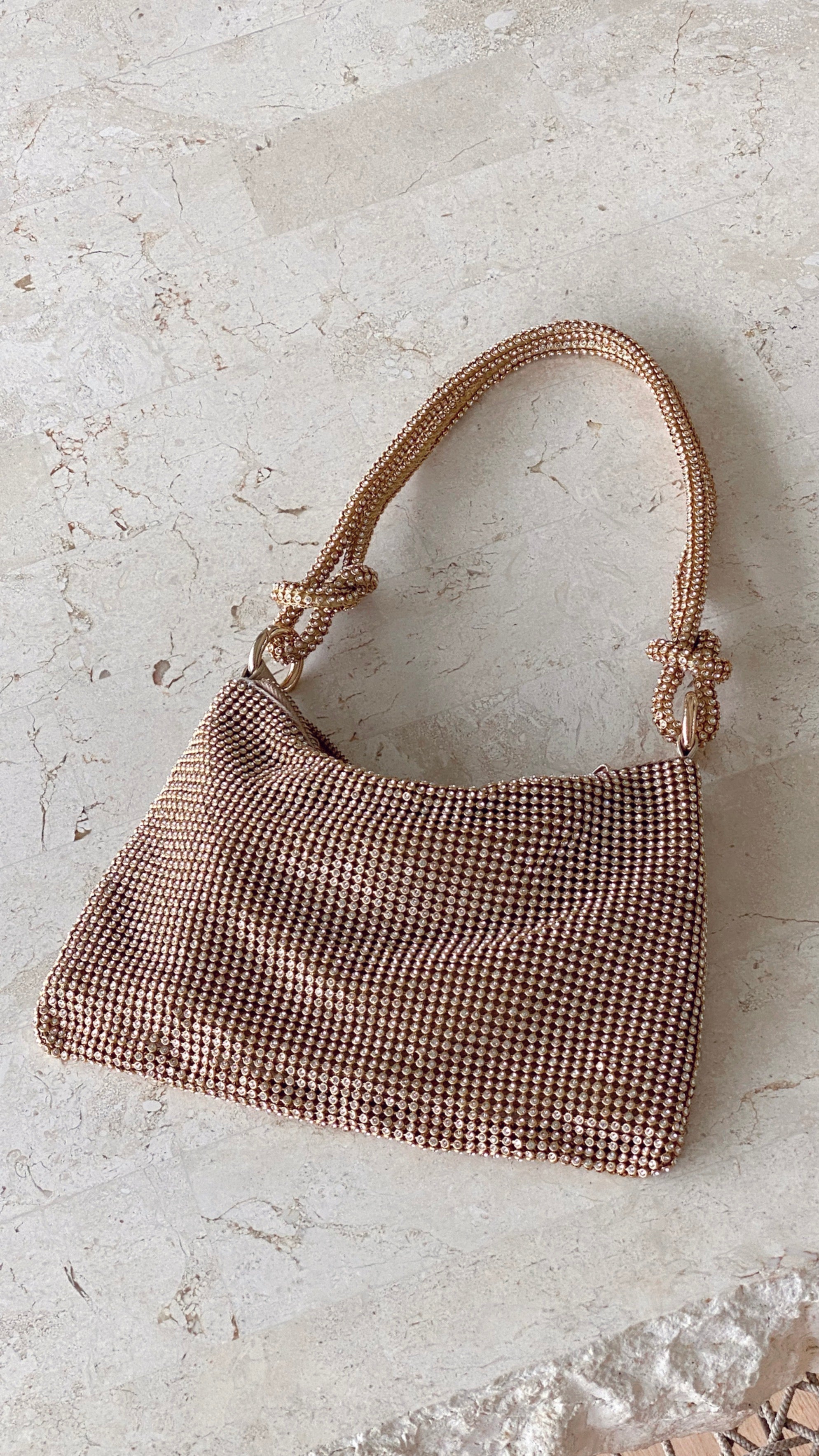 Cassidy Jewelled Shoulder Bag - Gold-Sunshines Bliss