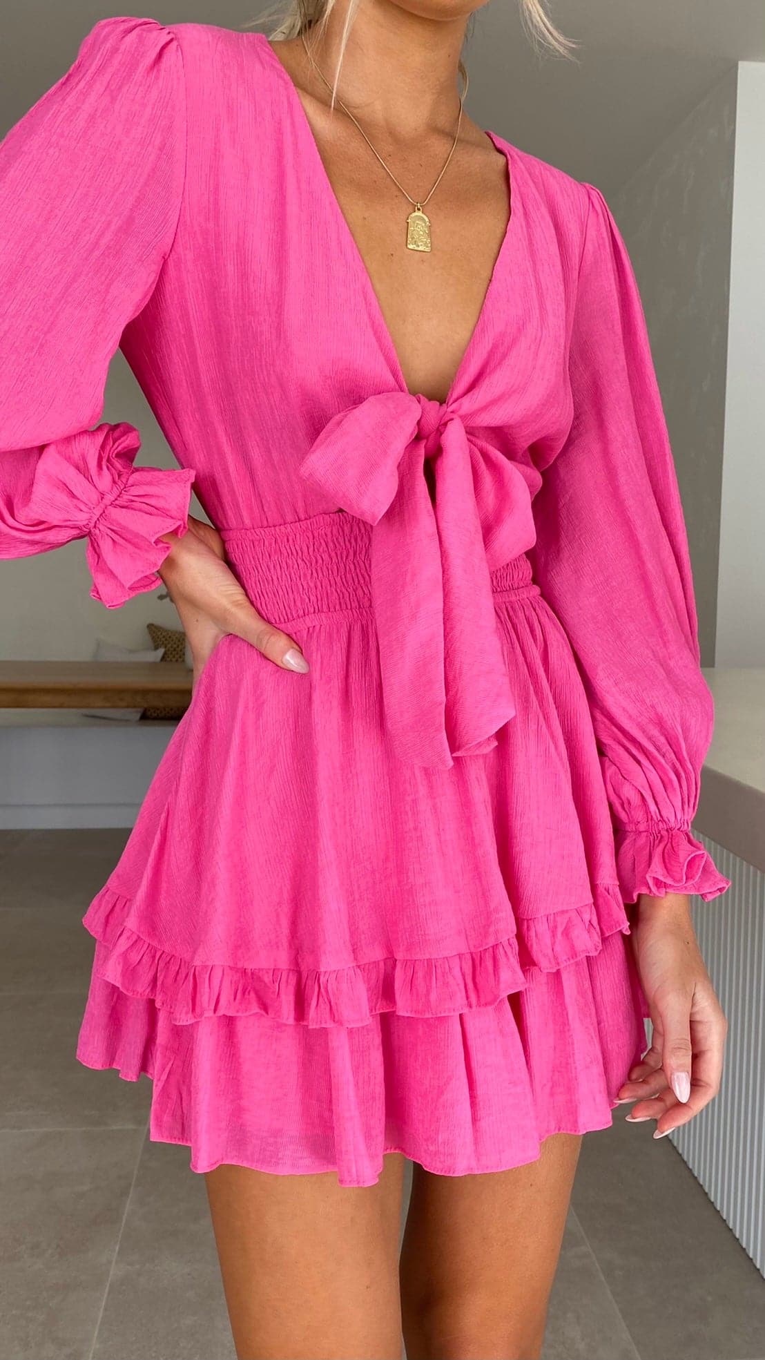 Windswept Dress - Hot Pink-Sunshines Bliss