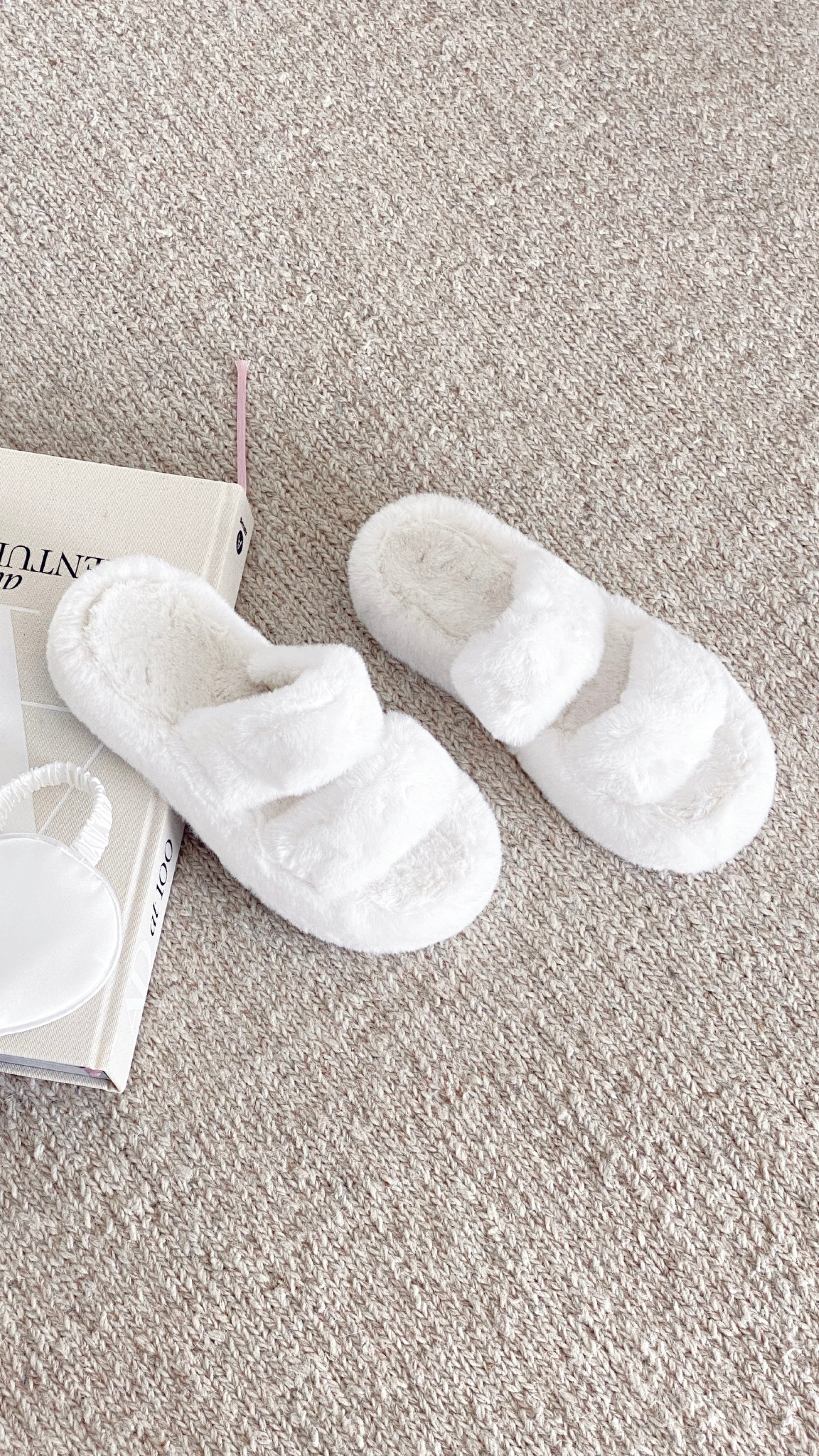 Tilly Fluffy Slipper - White-Sunshines Bliss
