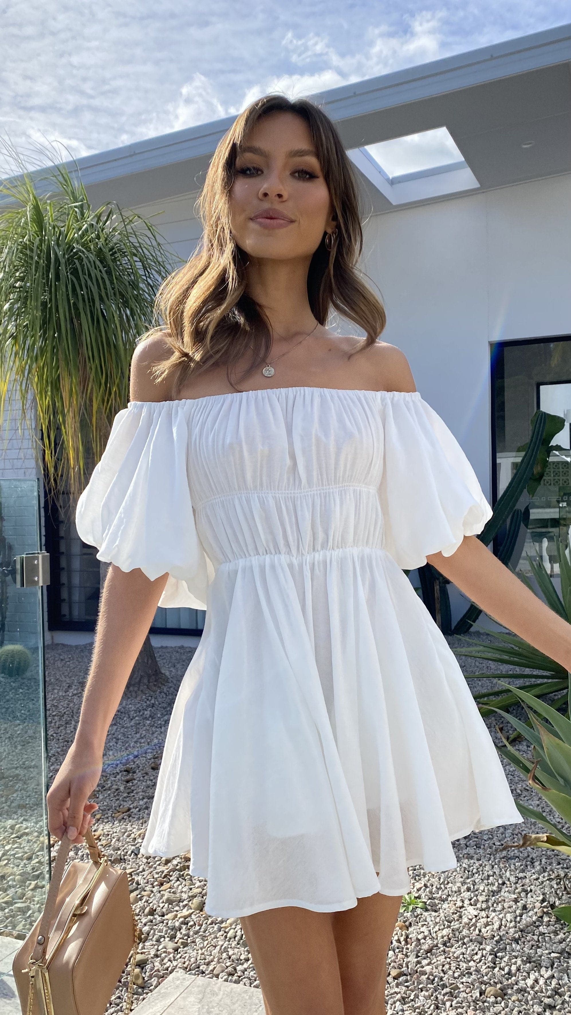 Adi Mini Dress - White-Sunshines Bliss