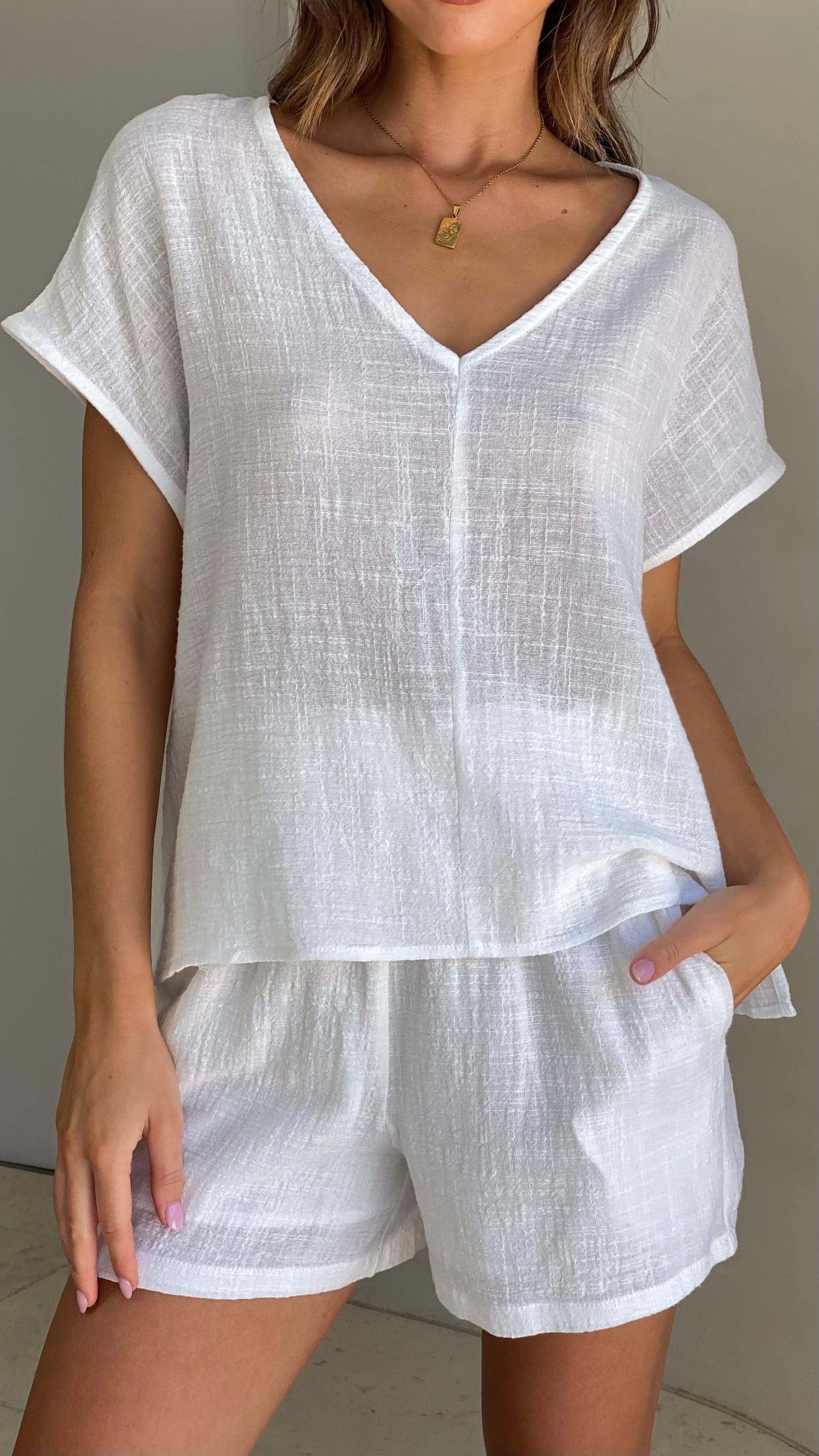 Cabo Tee - White-Sunshines Bliss