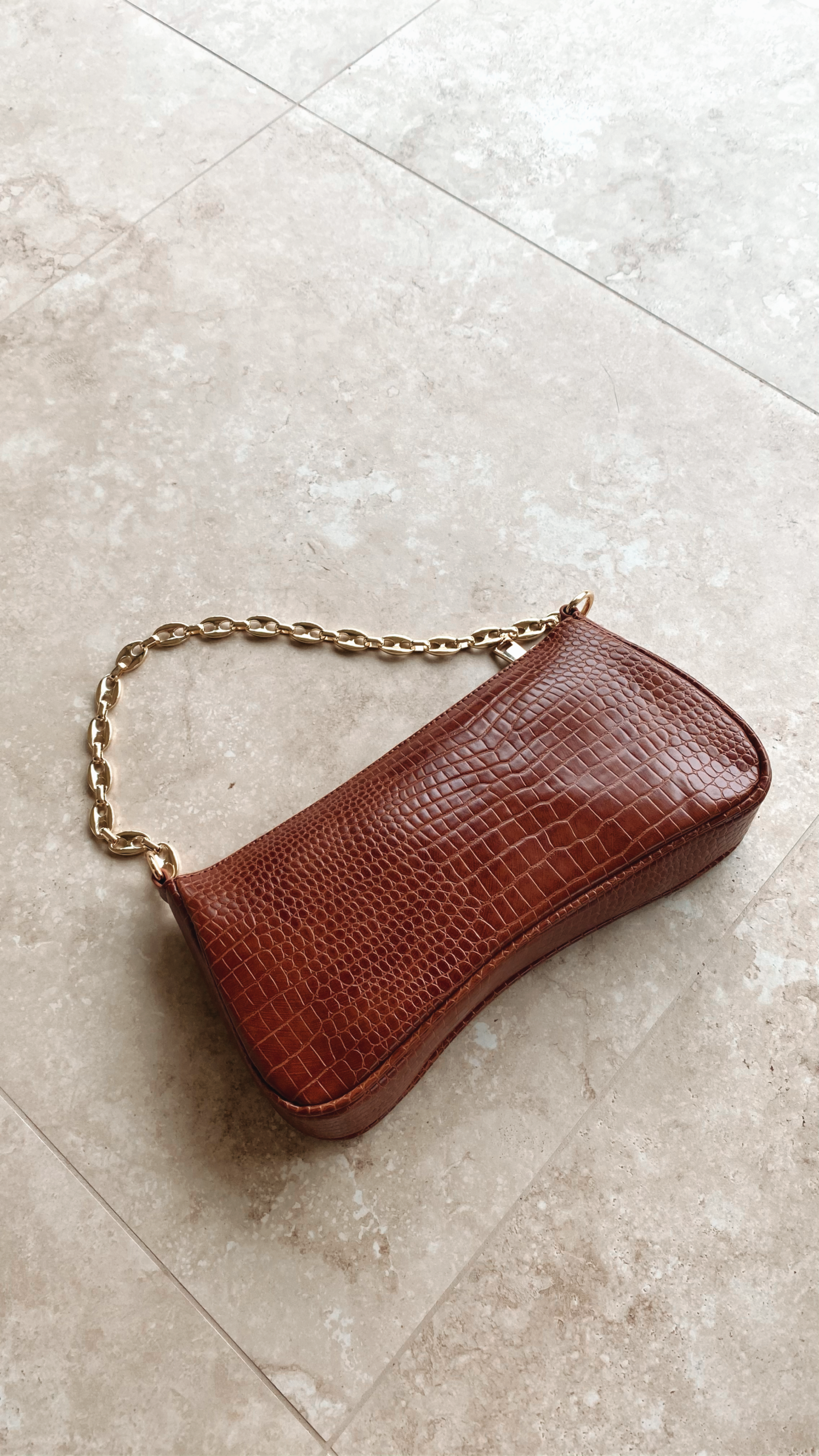Rose Shoulder Bag - Tan Croc-Sunshines Bliss