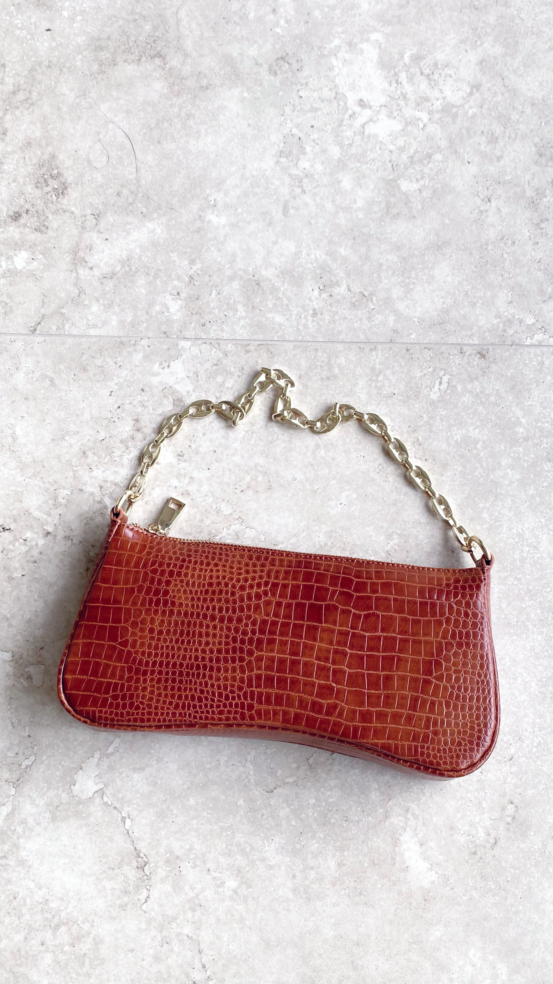 Rose Shoulder Bag - Tan Croc-Sunshines Bliss
