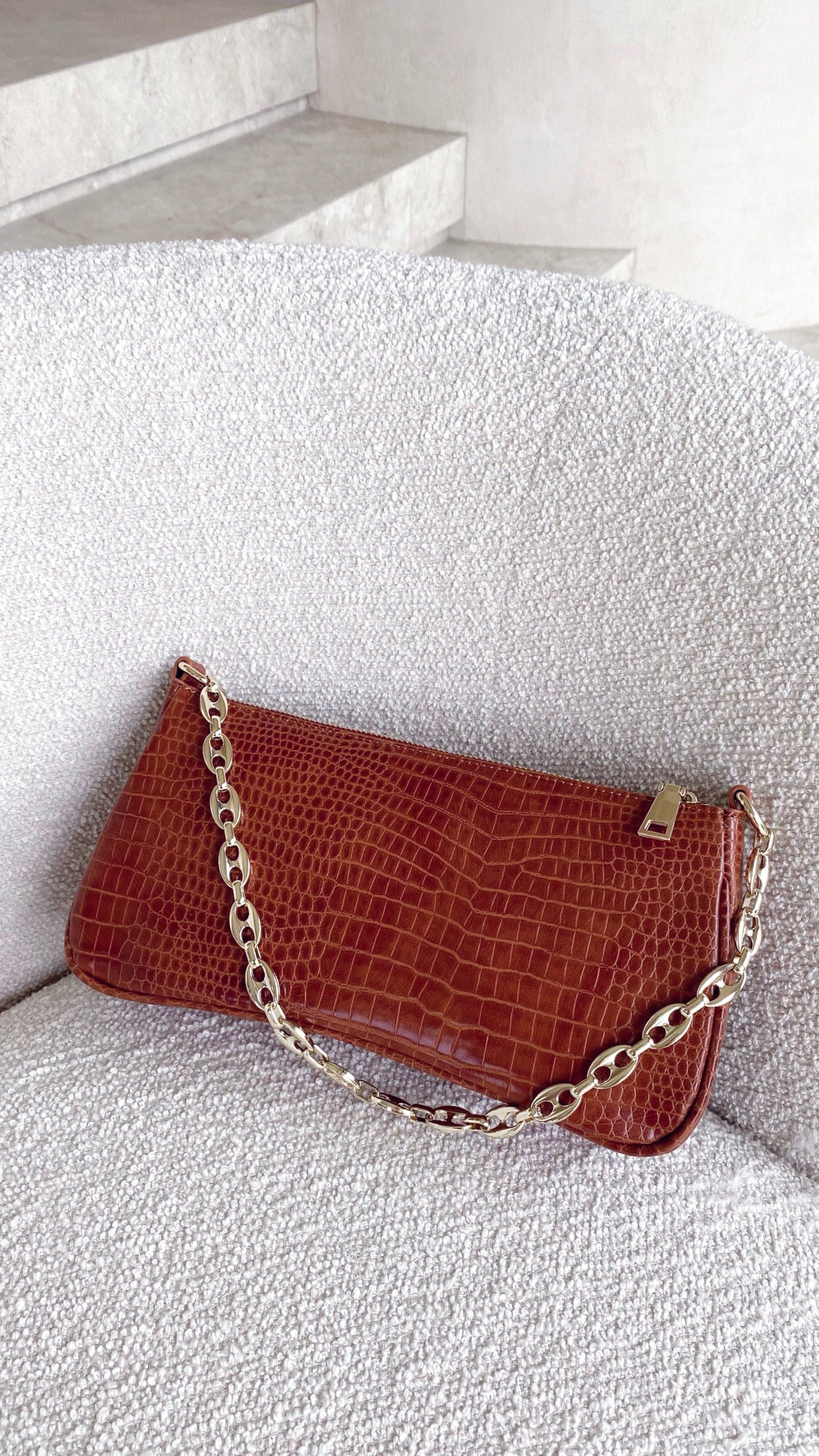 Rose Shoulder Bag - Tan Croc-Sunshines Bliss