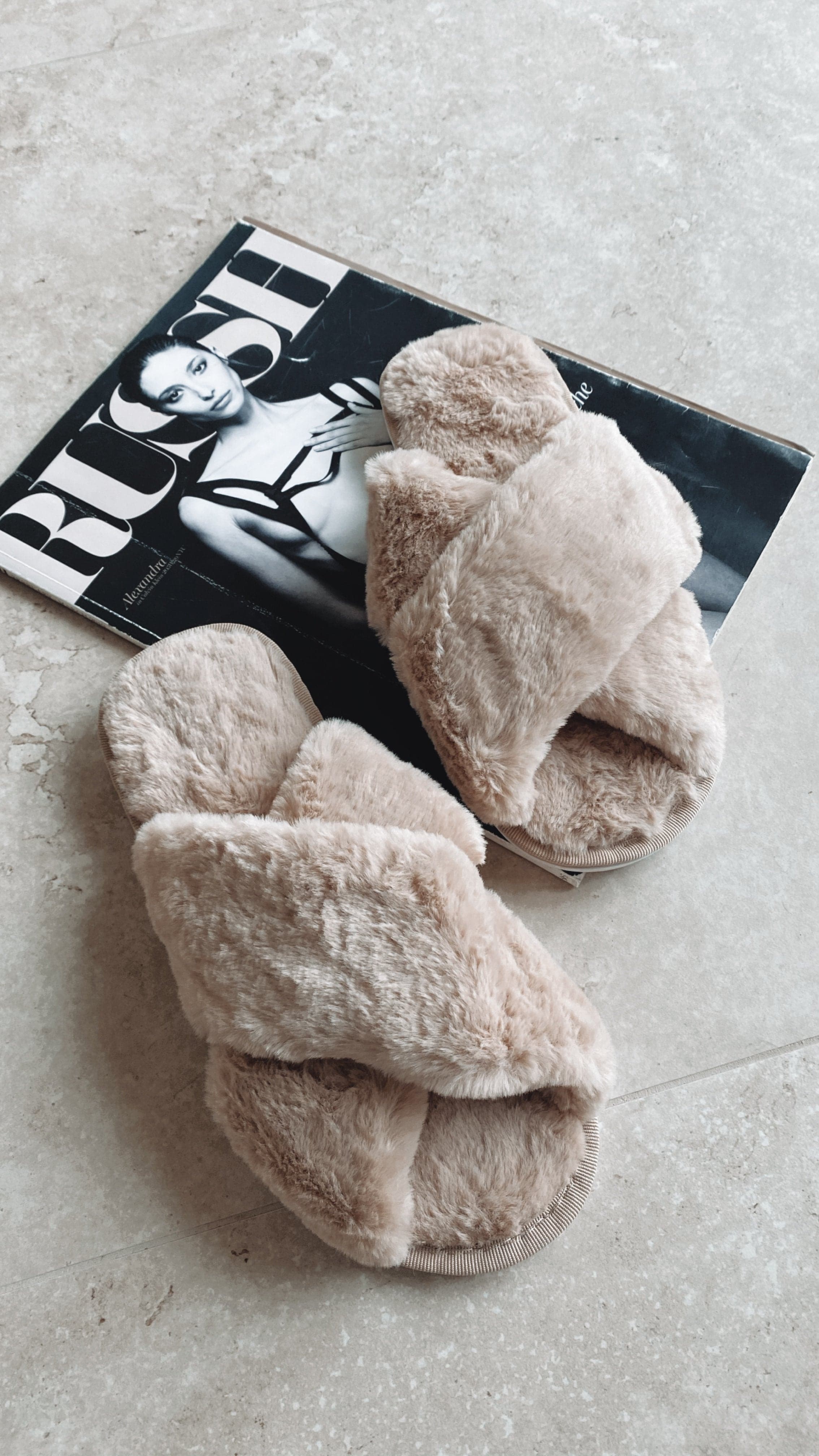 Jessica Fluffy Slippers - Beige-Sunshines Bliss