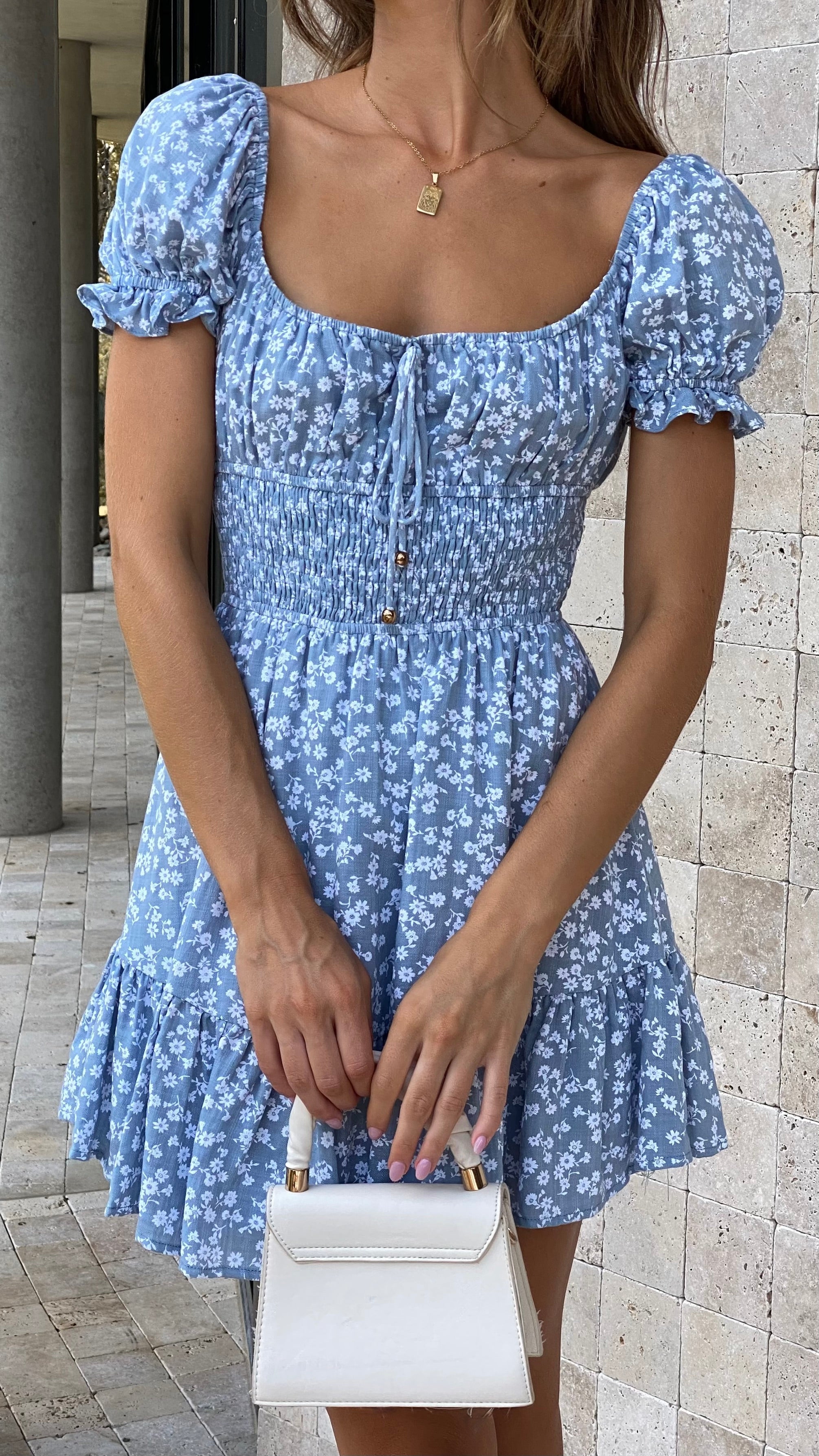 Kori Mini Dress - Blue Floral-Sunshines Bliss