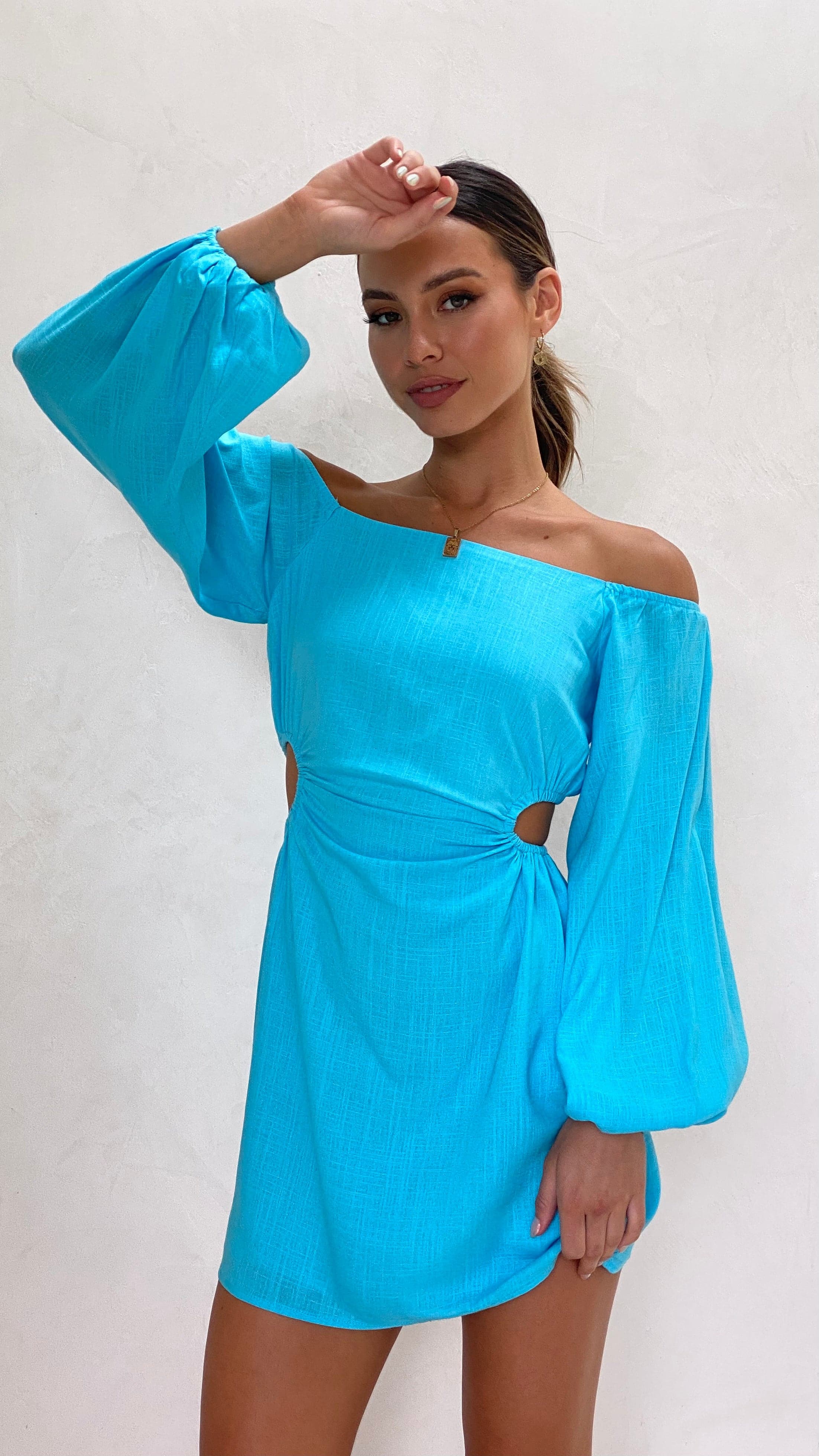 Marie Mini Dress - Blue-Sunshines Bliss