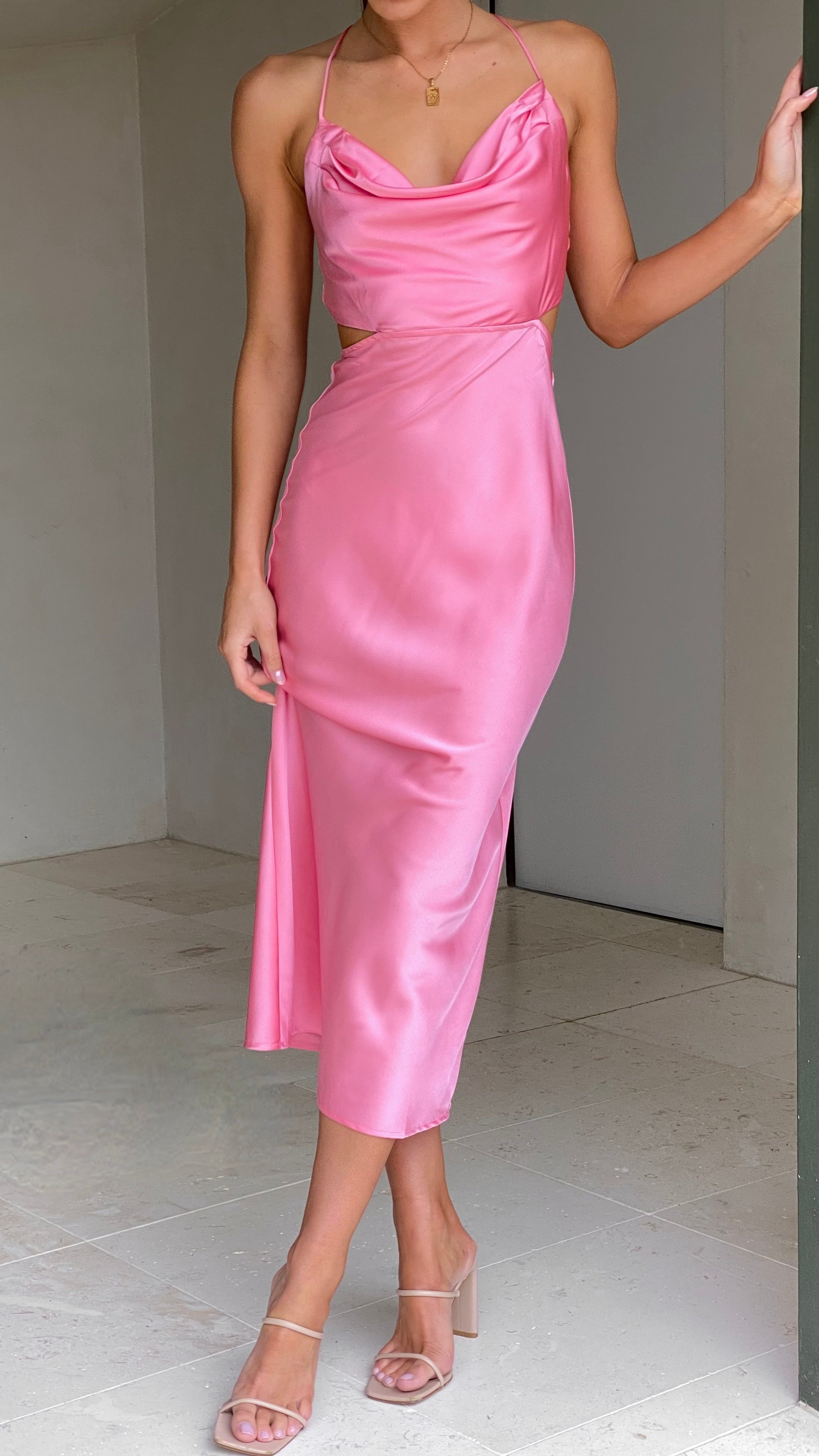 Charis Slip Dress - Strawberry-Sunshines Bliss