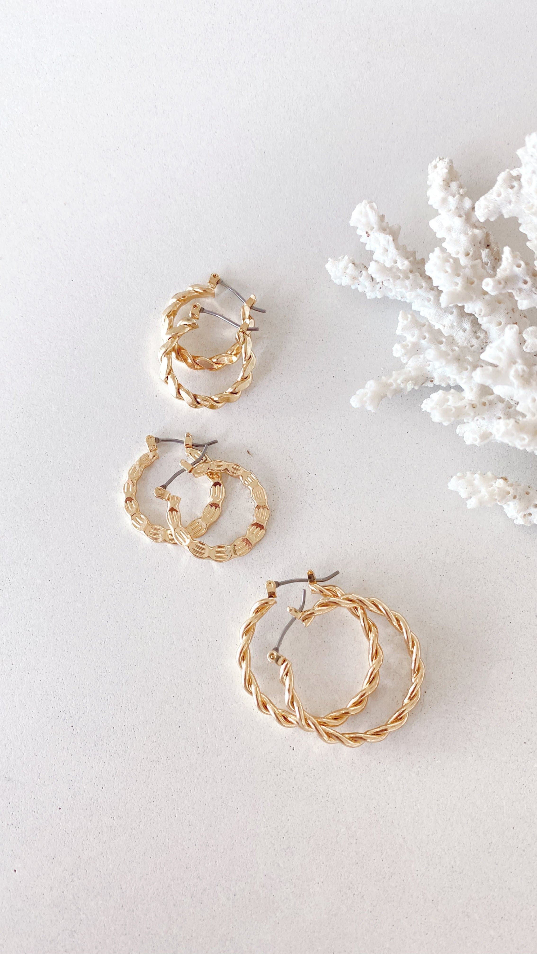 Luella Hoop Set - Gold-Sunshines Bliss