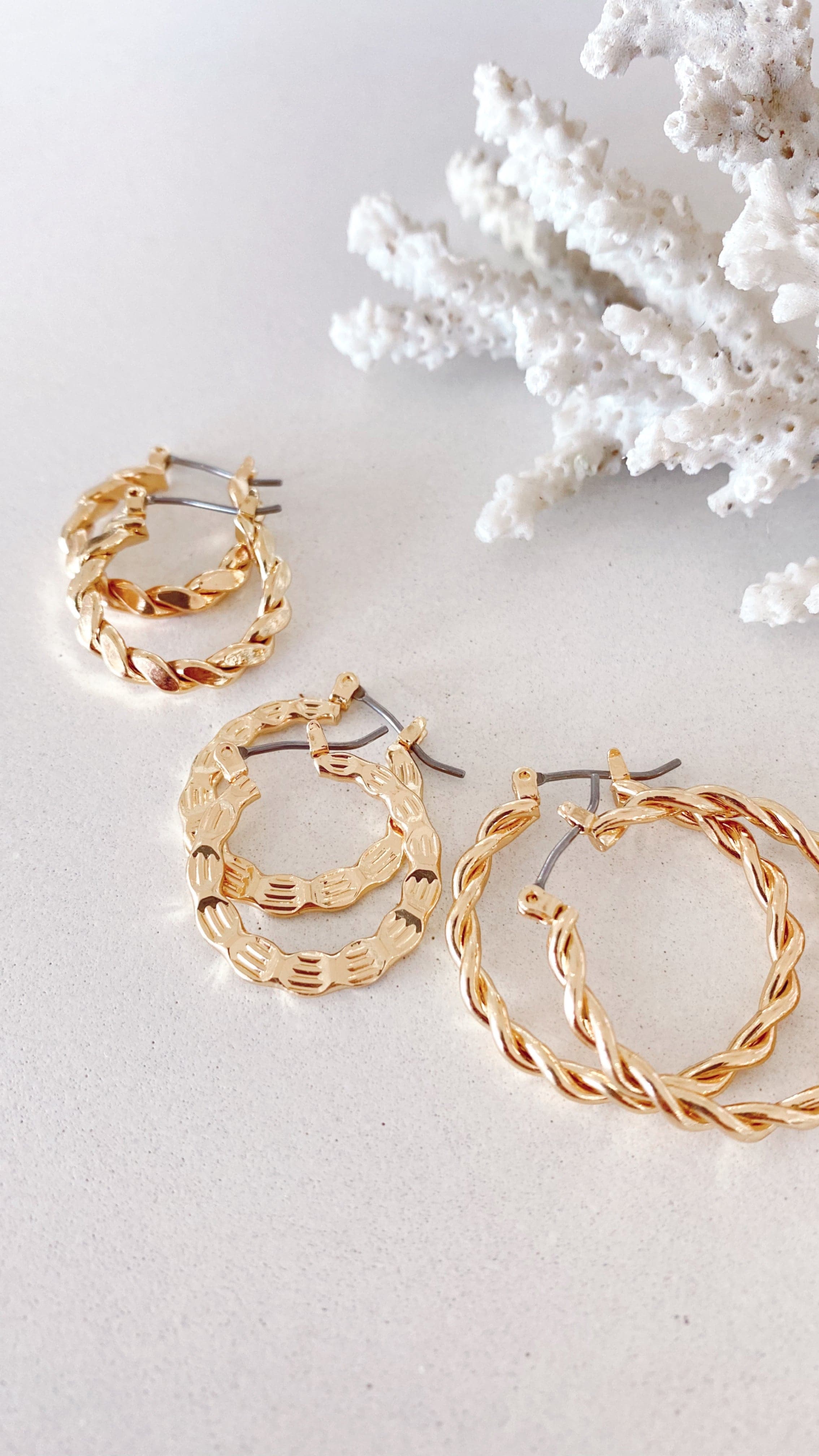 Luella Hoop Set - Gold-Sunshines Bliss