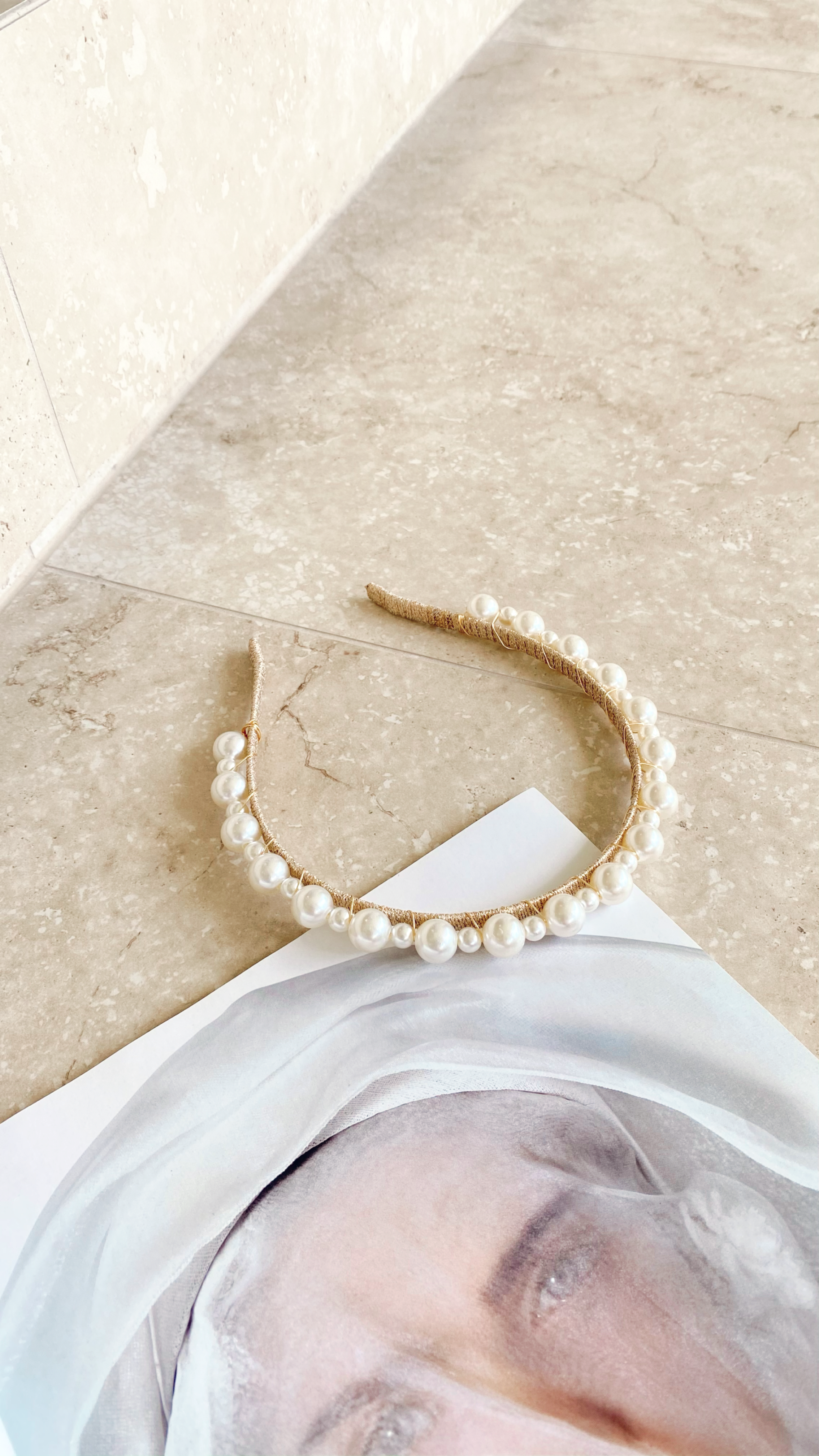 Pearla Headpiece - Pearl & Gold-Sunshines Bliss