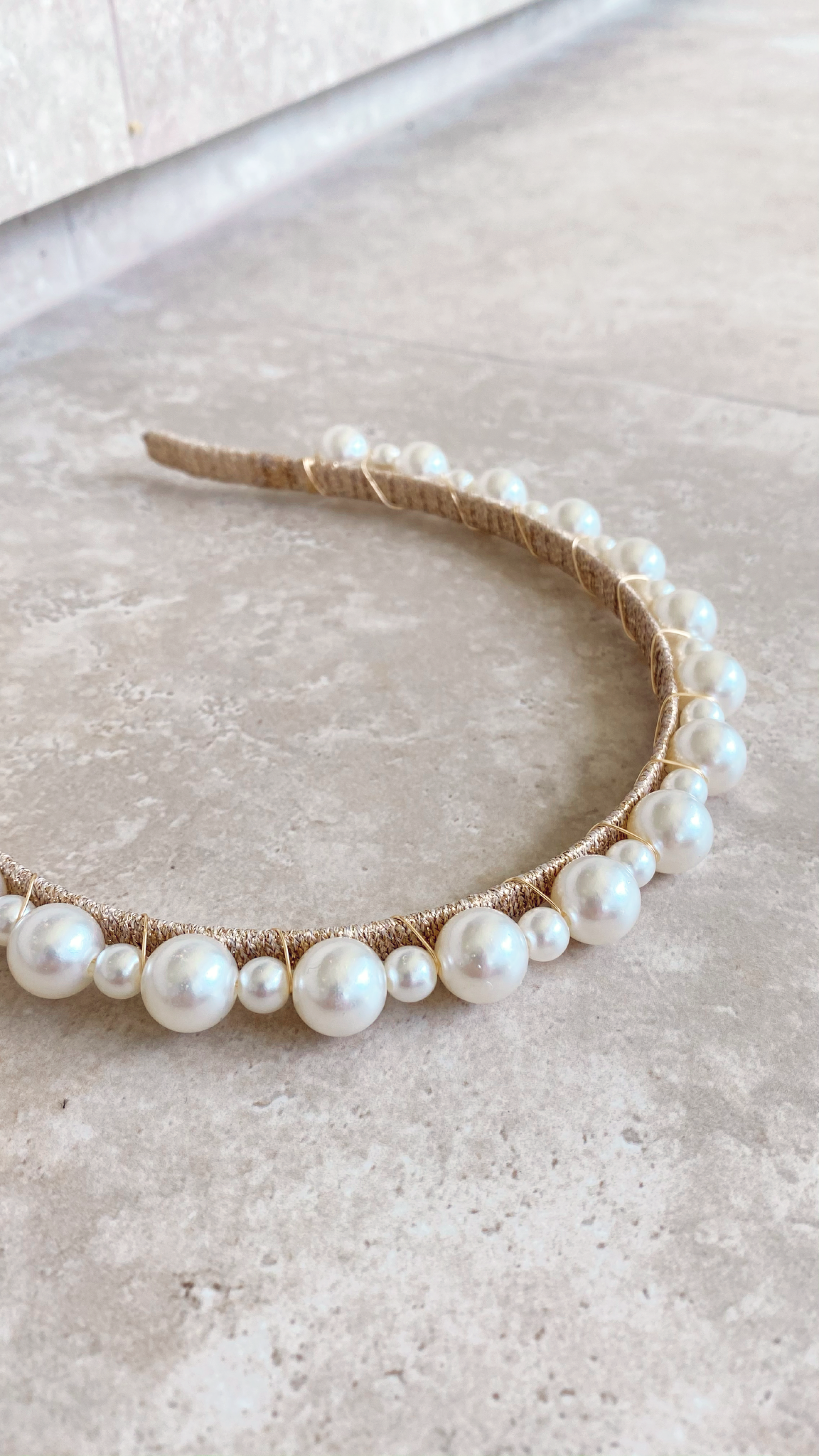 Pearla Headpiece - Pearl & Gold-Sunshines Bliss