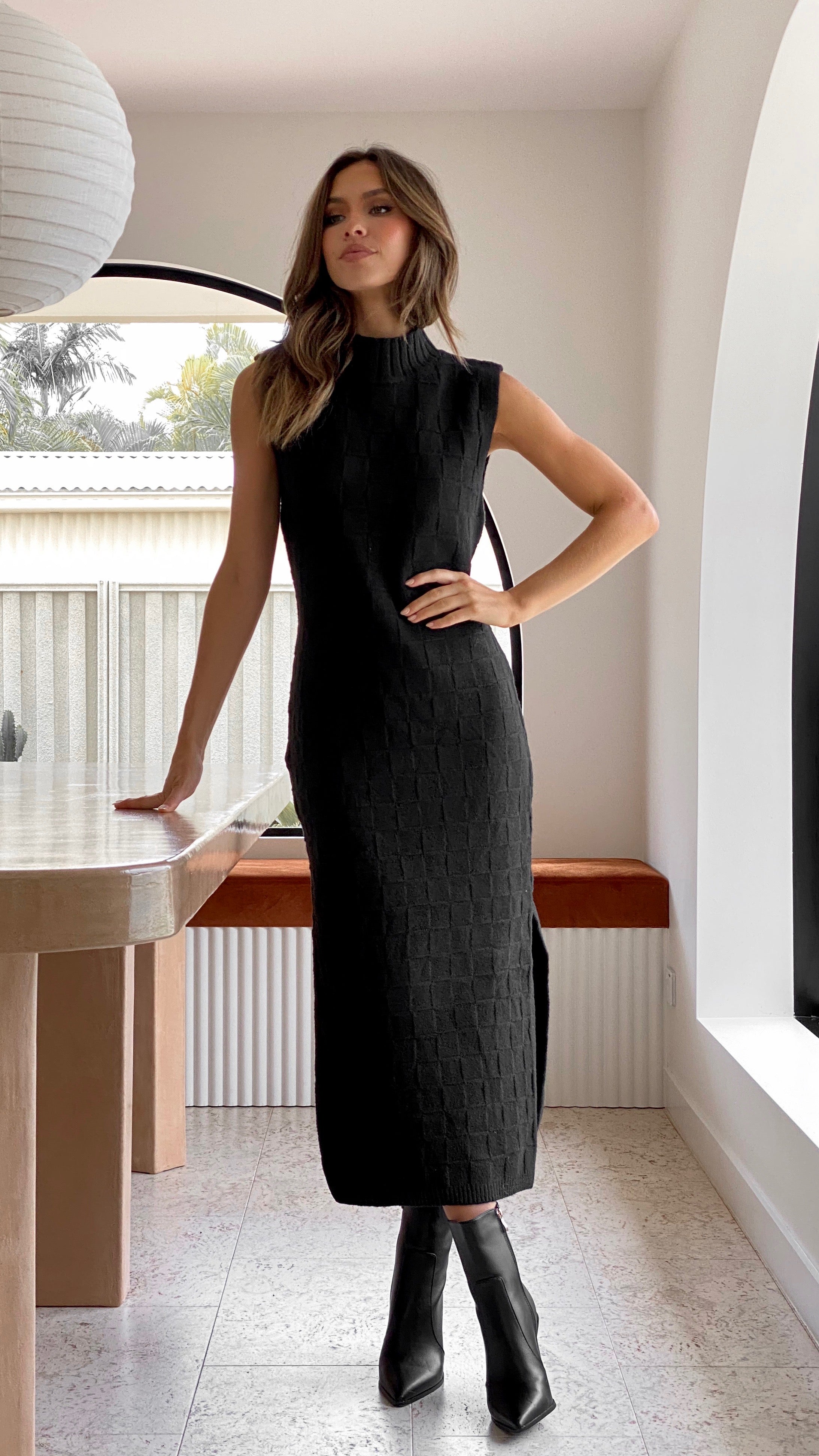 Eleanor Knit Dress - Black-Sunshines Bliss