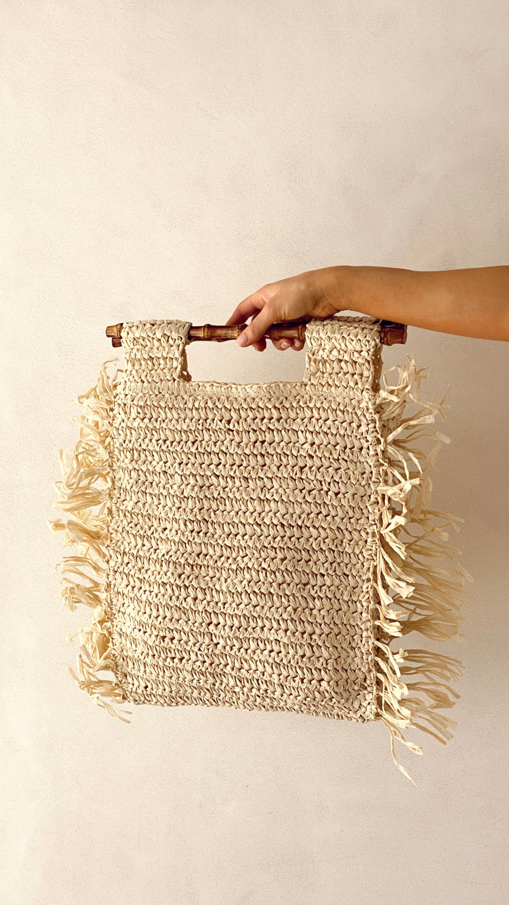 Fringe Edge Shopper Bag - Natural-Sunshines Bliss
