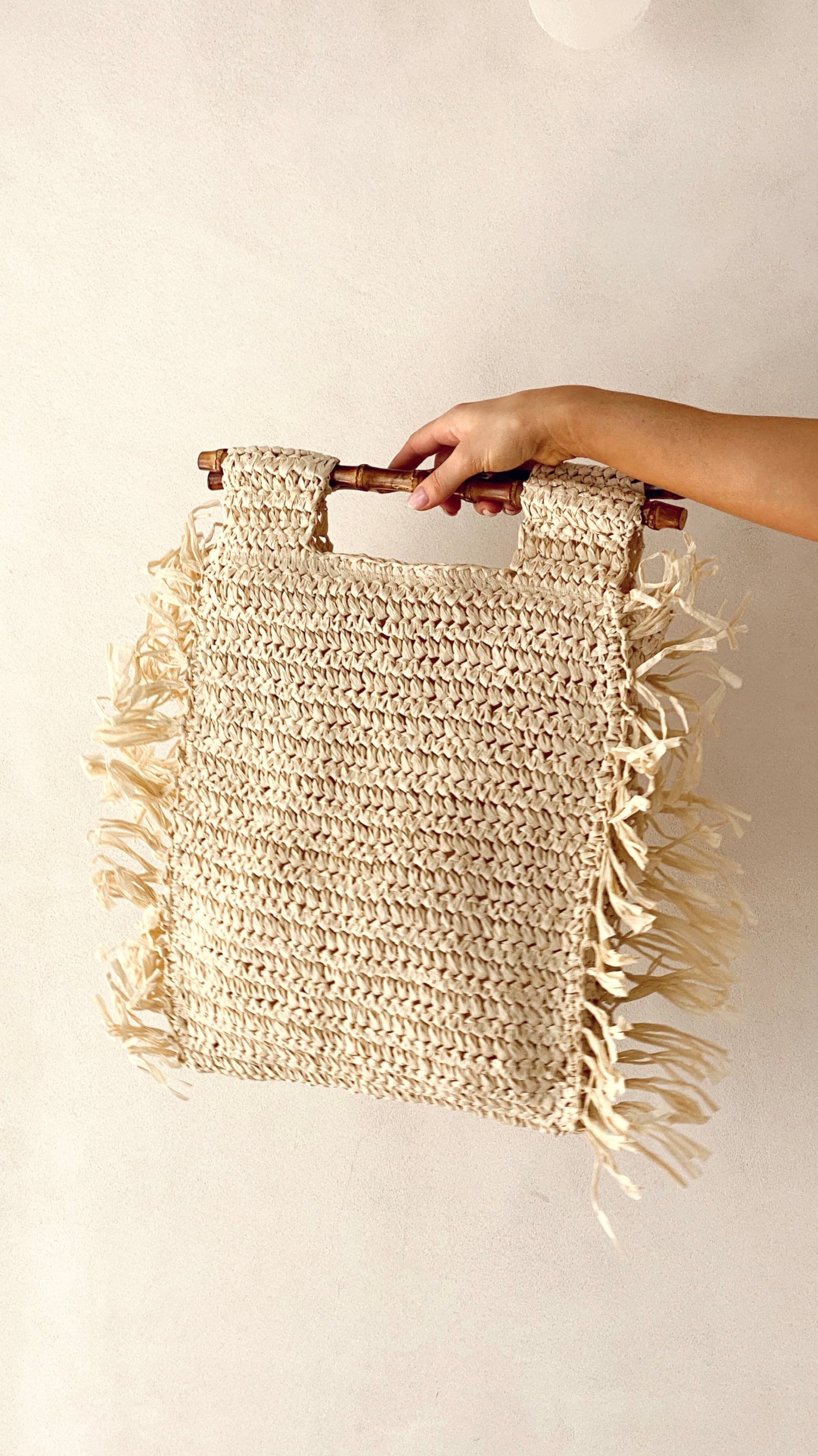 Fringe Edge Shopper Bag - Natural-Sunshines Bliss