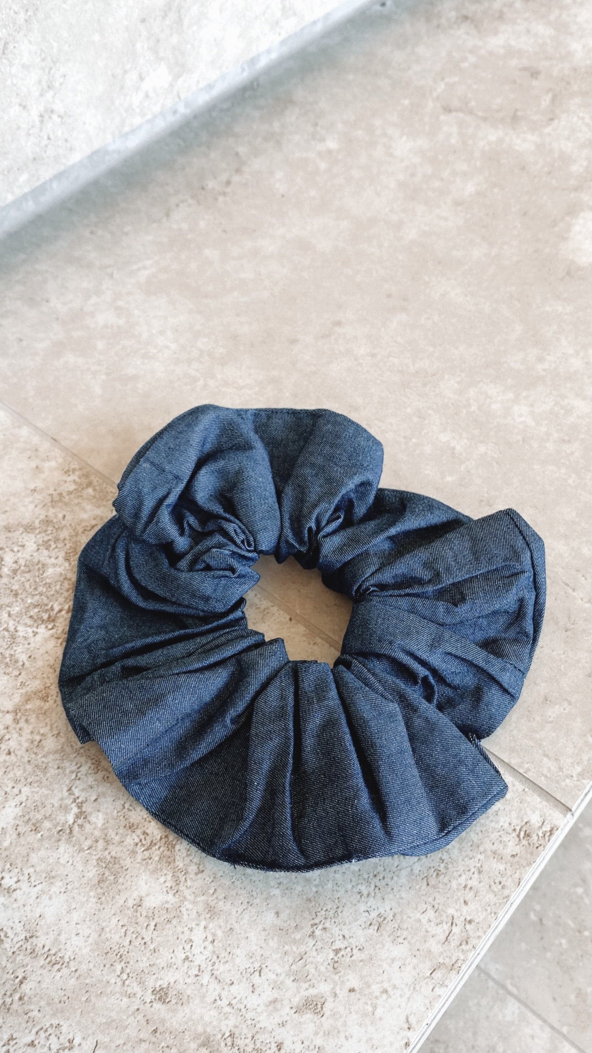 Supersize Linen Scrunchie - Denim-Sunshines Bliss