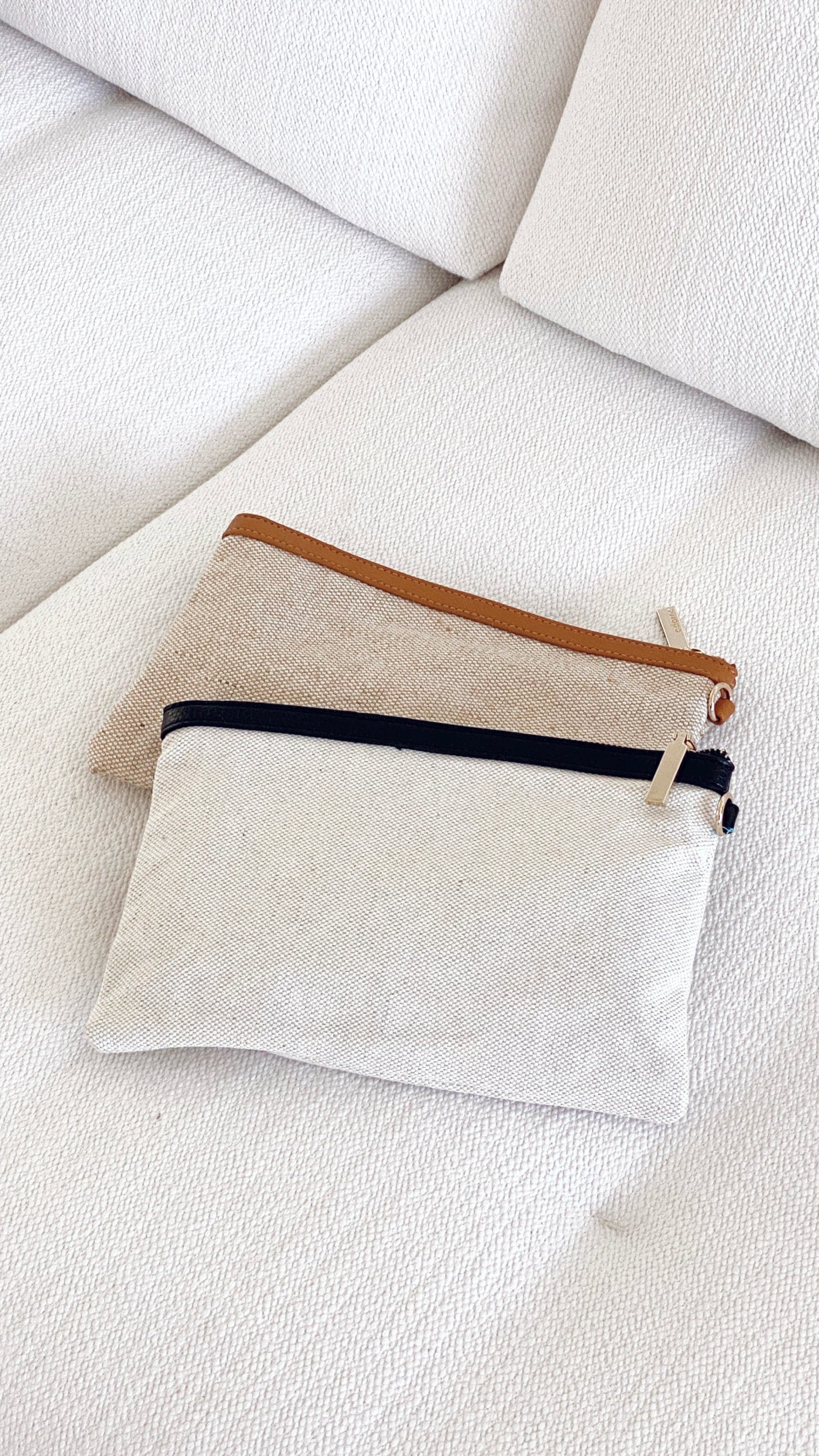 Carissa Canvas Pouch - Black/Natural-Sunshines Bliss