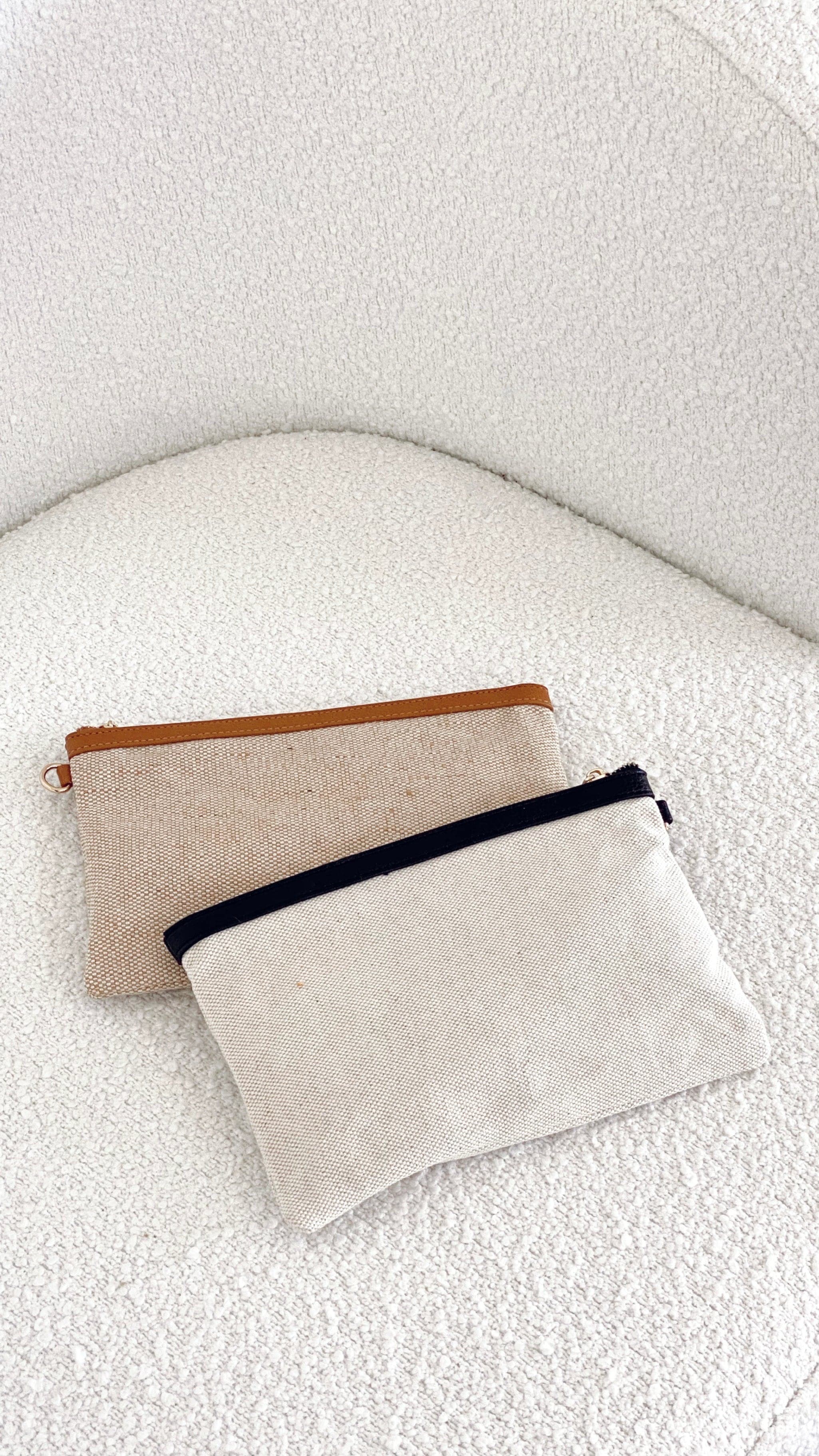 Carissa Canvas Pouch - Black/Natural-Sunshines Bliss