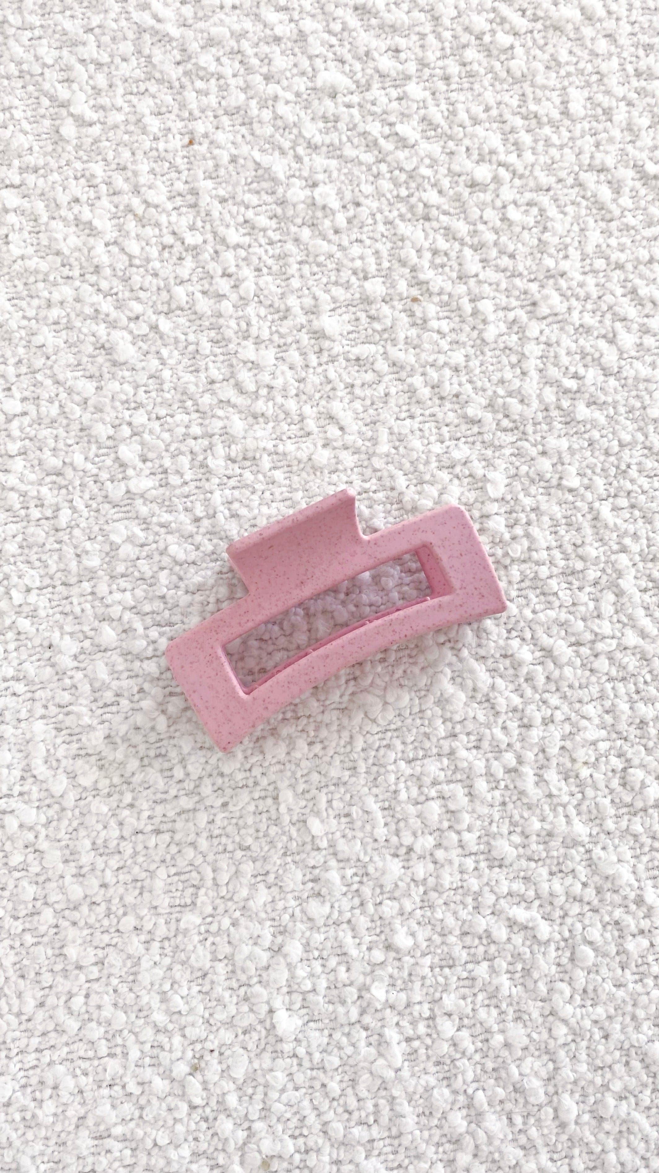 Kori Speckled Rectangle Claw Clip - Pink-Sunshines Bliss