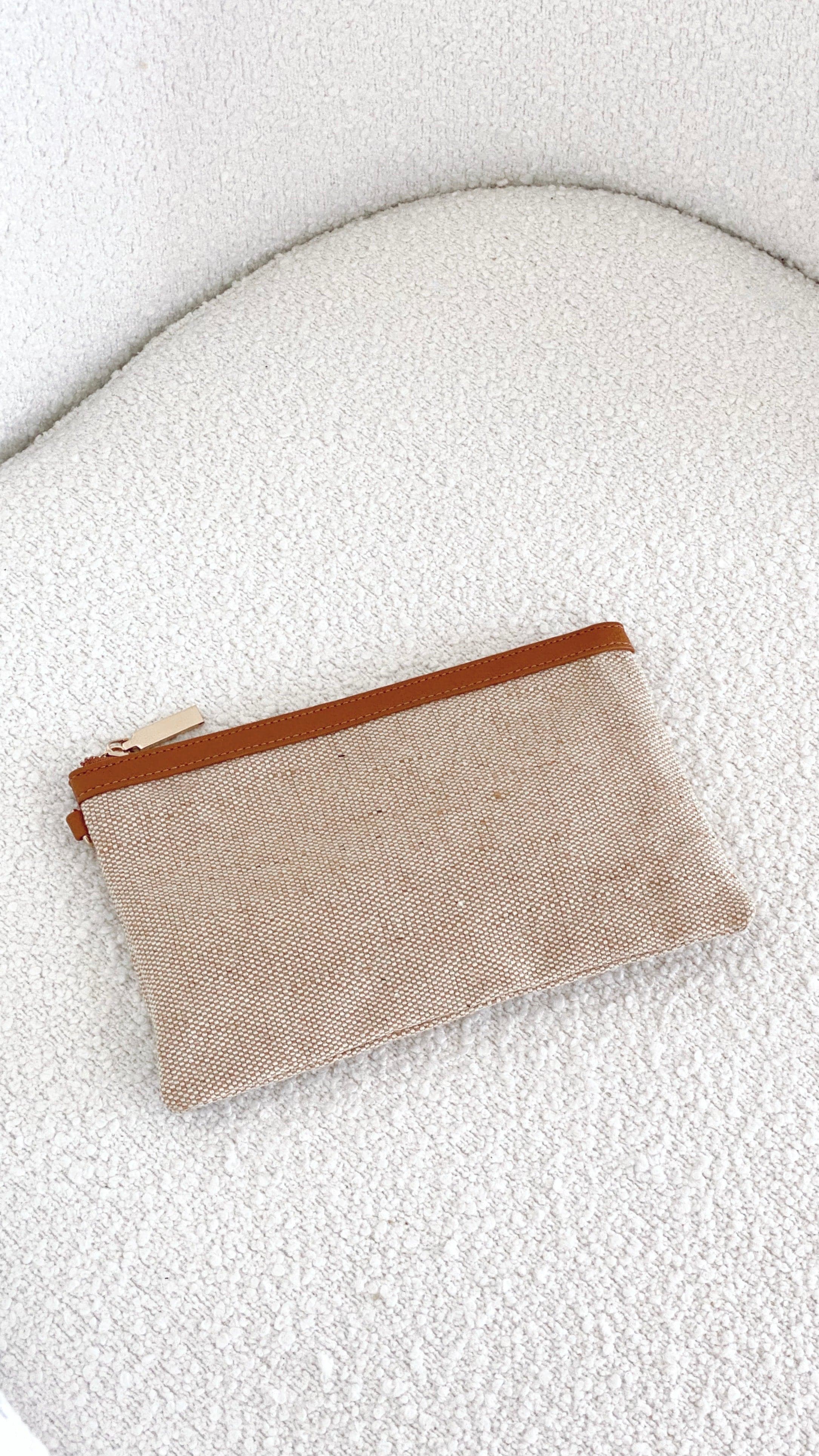 Carissa Canvas Pouch - Tan/Natural-Sunshines Bliss