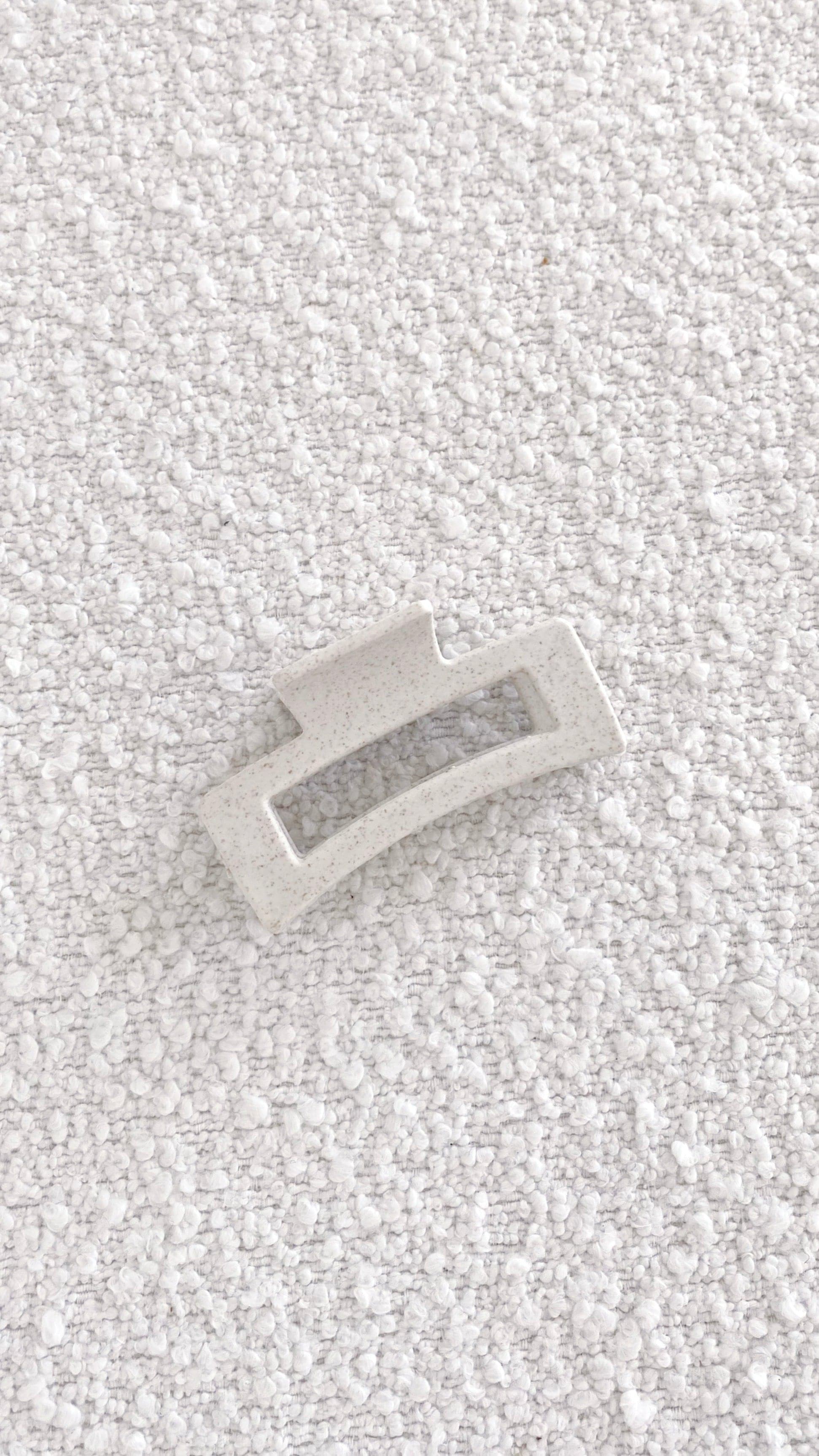 Kori Speckled Rectangle Claw Clip - White-Sunshines Bliss
