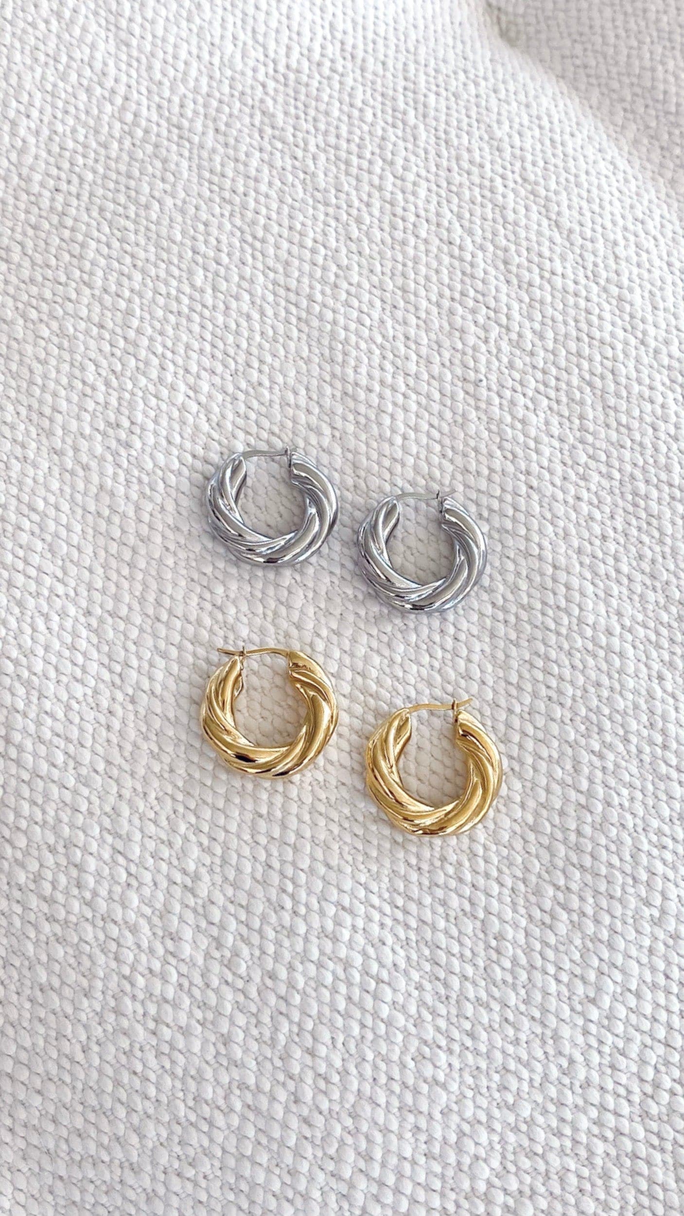 Sakura Hoop Earrings - Silver-Sunshines Bliss