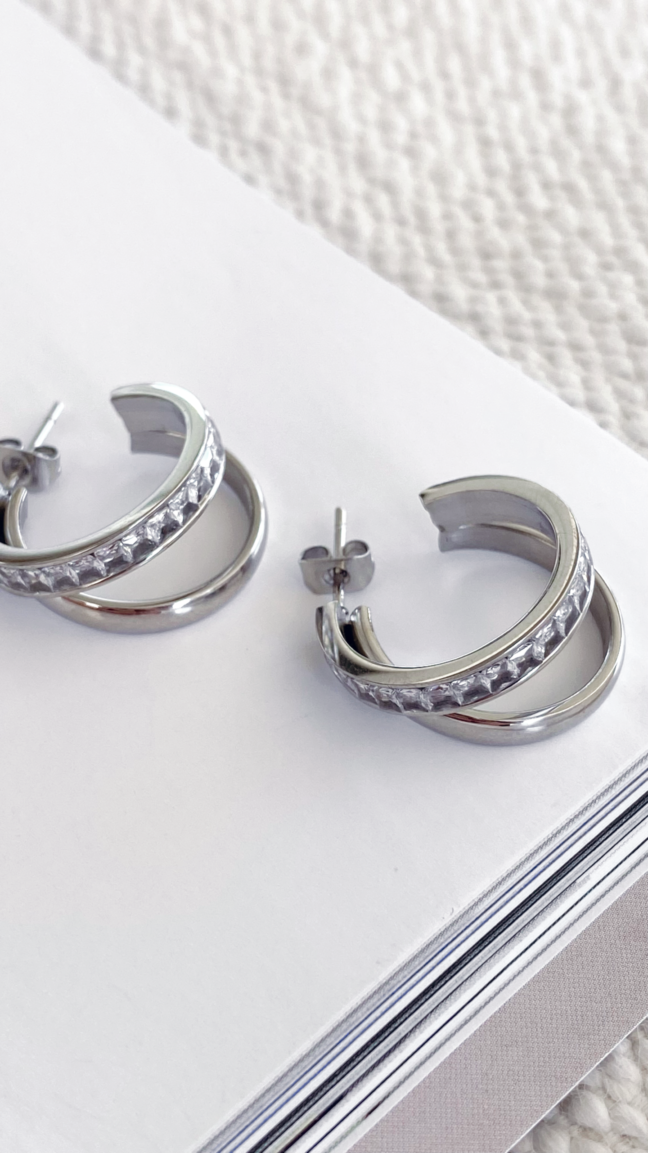 Irregular Hoop Earrings - Silver-Sunshines Bliss