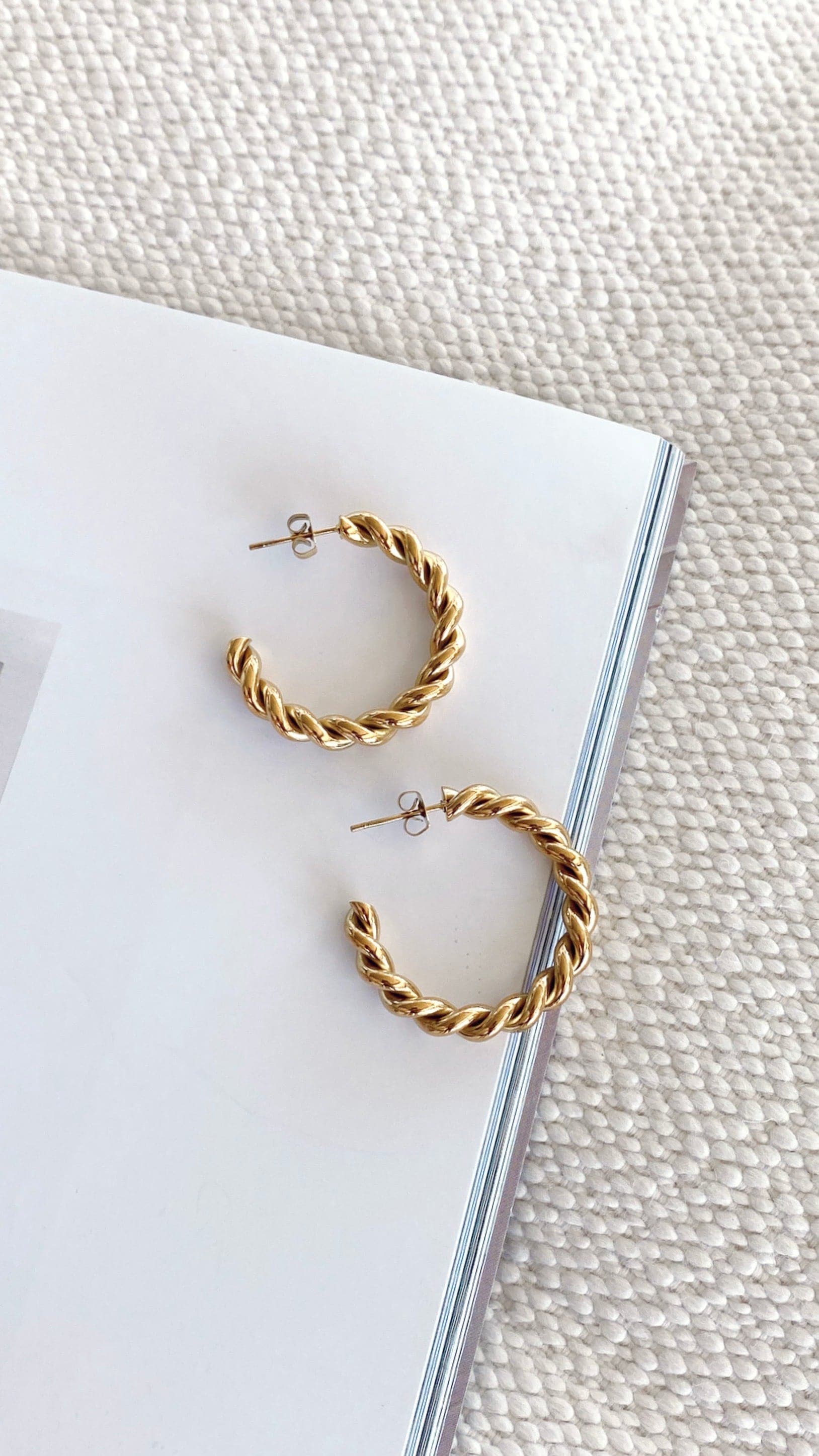 Twist Hoop Earrings - Gold-Sunshines Bliss