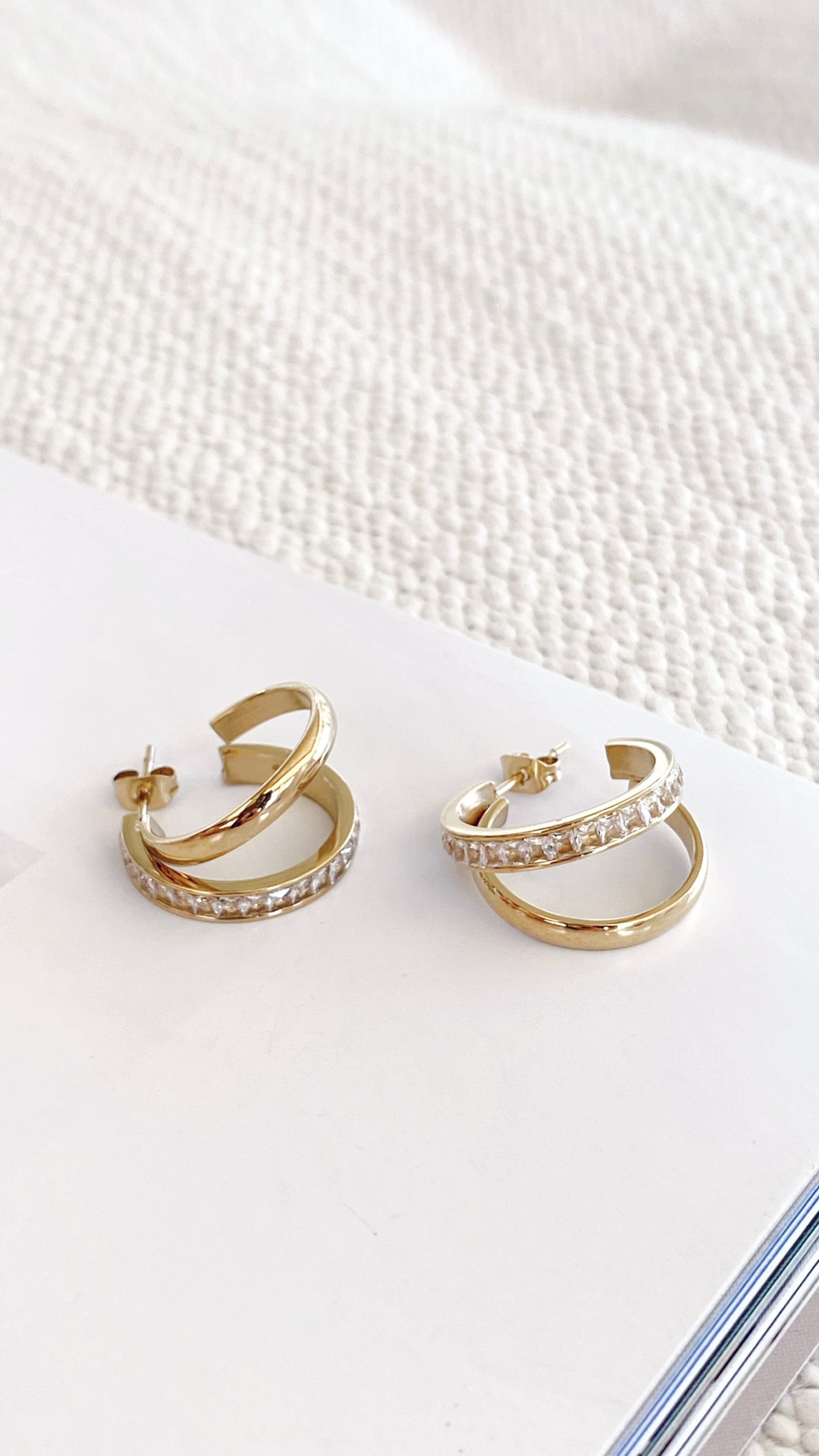 Irregular Hoop Earrings - Gold-Sunshines Bliss