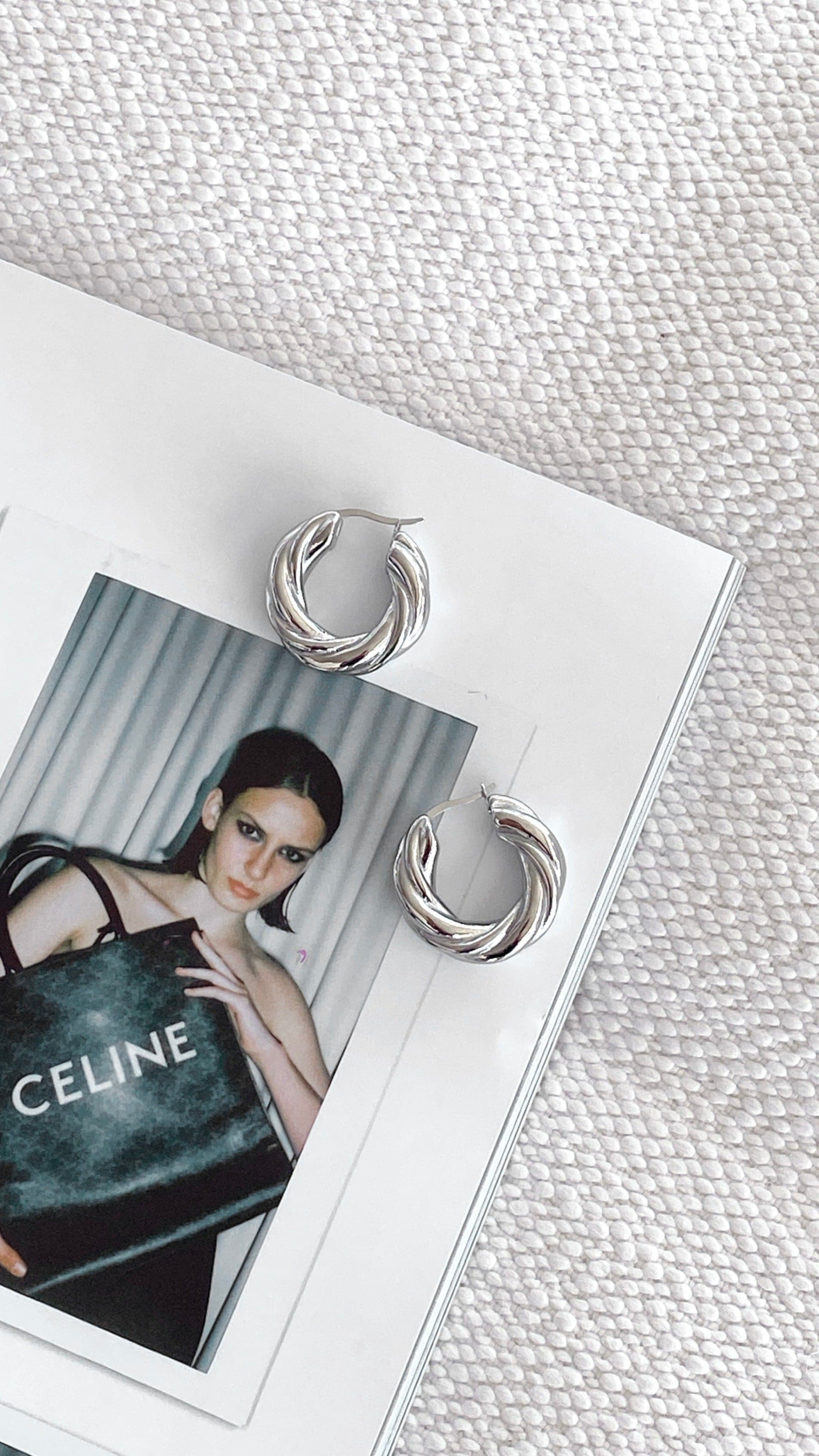 Sakura Hoop Earrings - Silver-Sunshines Bliss