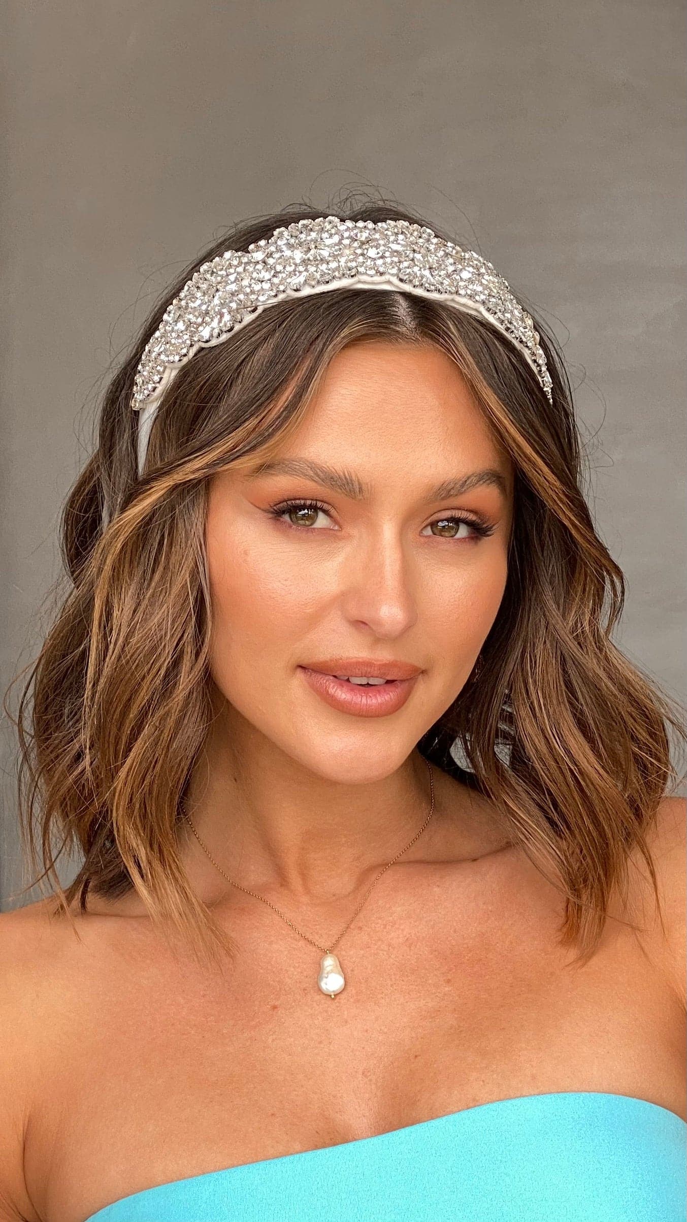 Rhianna Jewelled Headband - Cream/Crystal-Sunshines Bliss