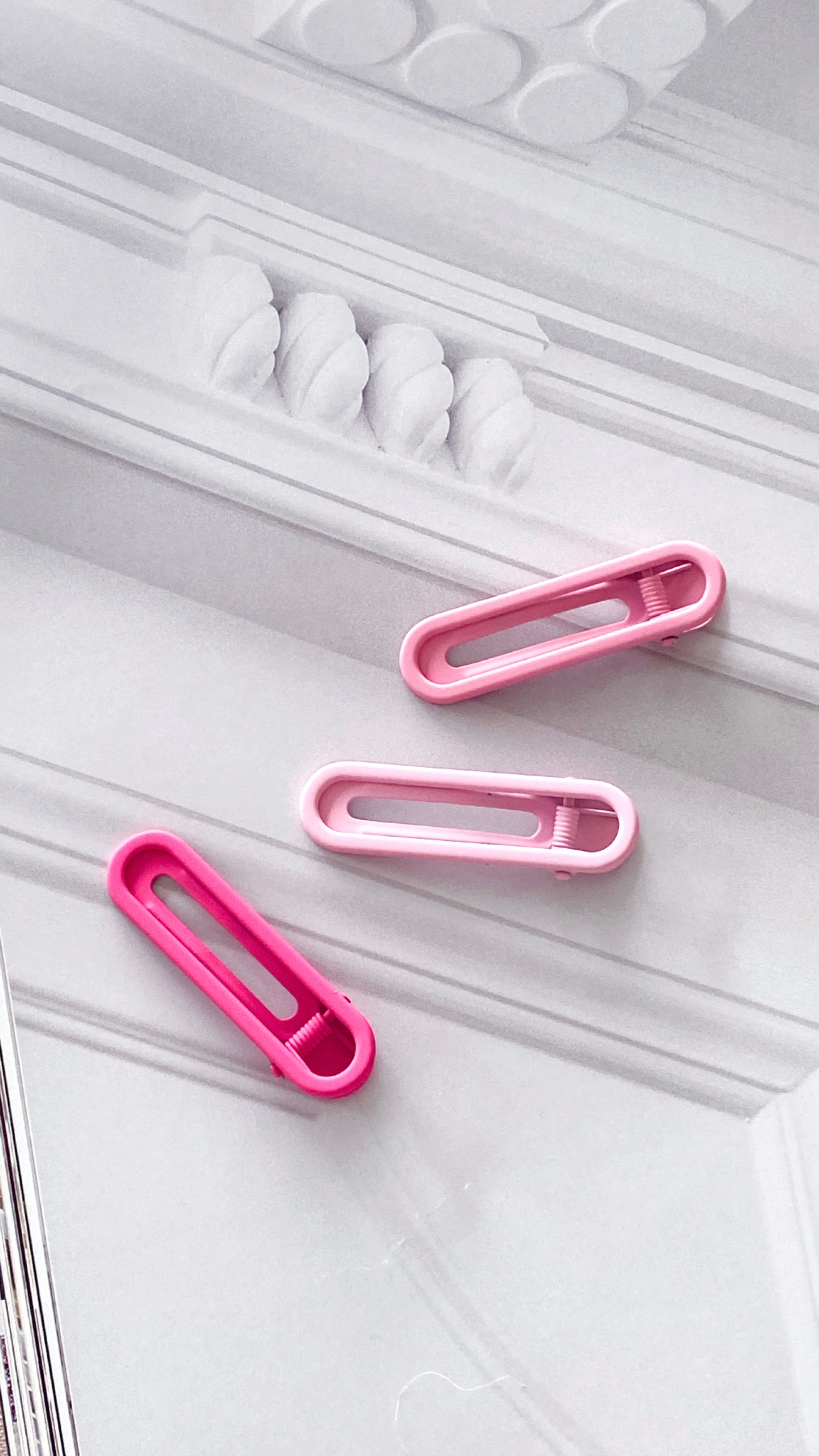 Ginny Matte Clips 3 Pack - Pink-Sunshines Bliss