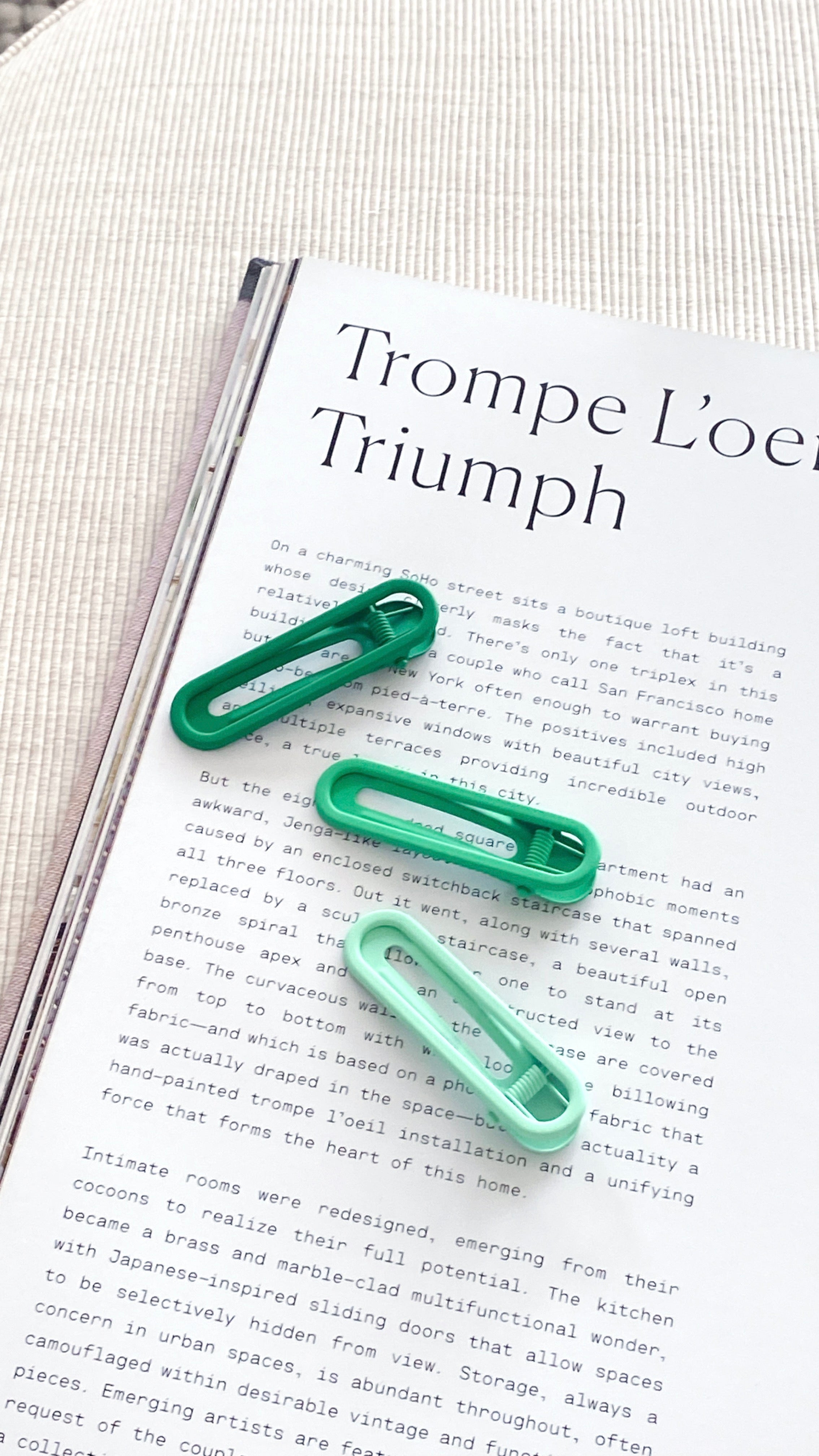 Ginny Matte Clips 3 Pack - Green-Sunshines Bliss