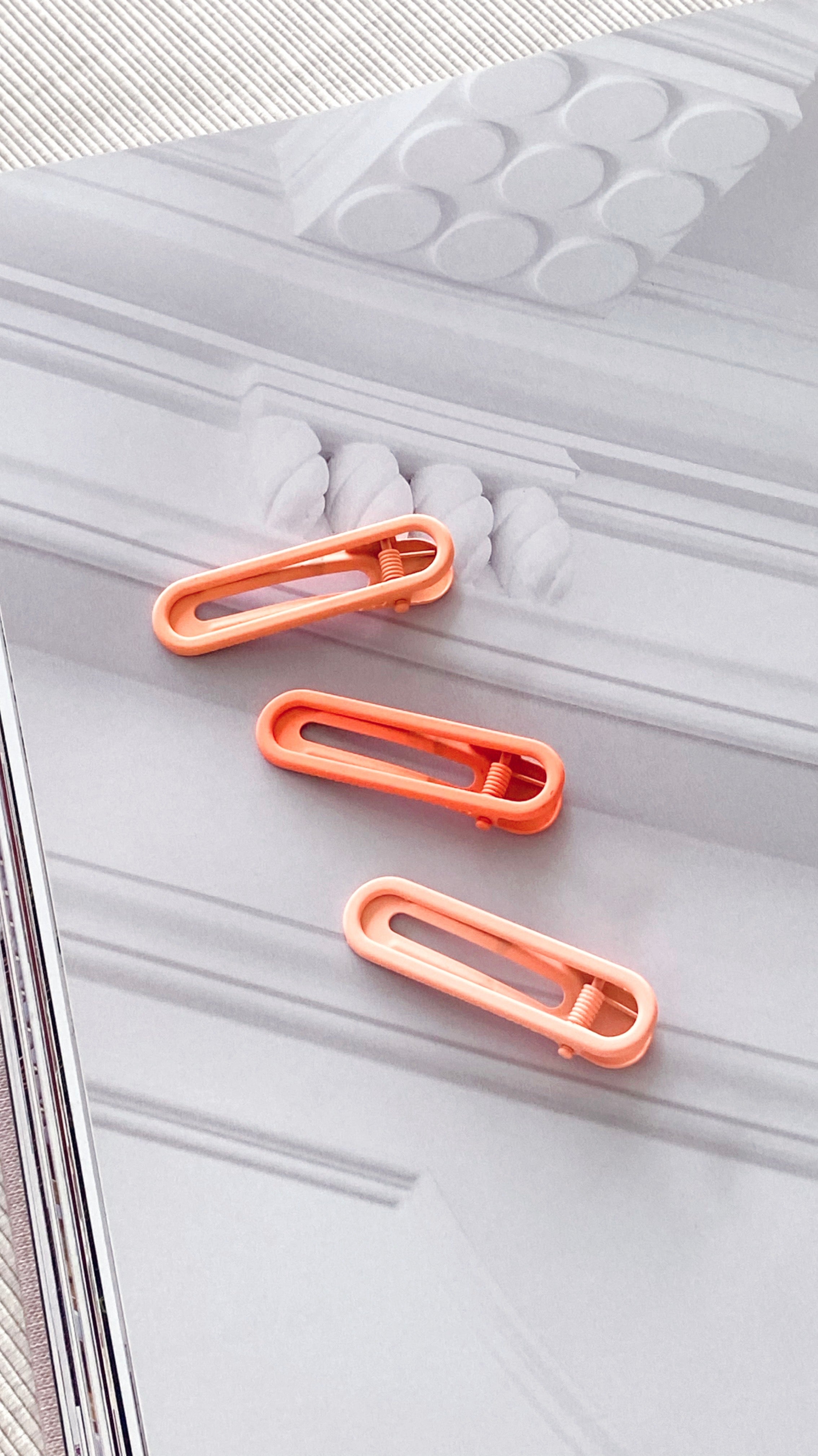 Ginny Matte Clips 3 Pack - Orange-Sunshines Bliss