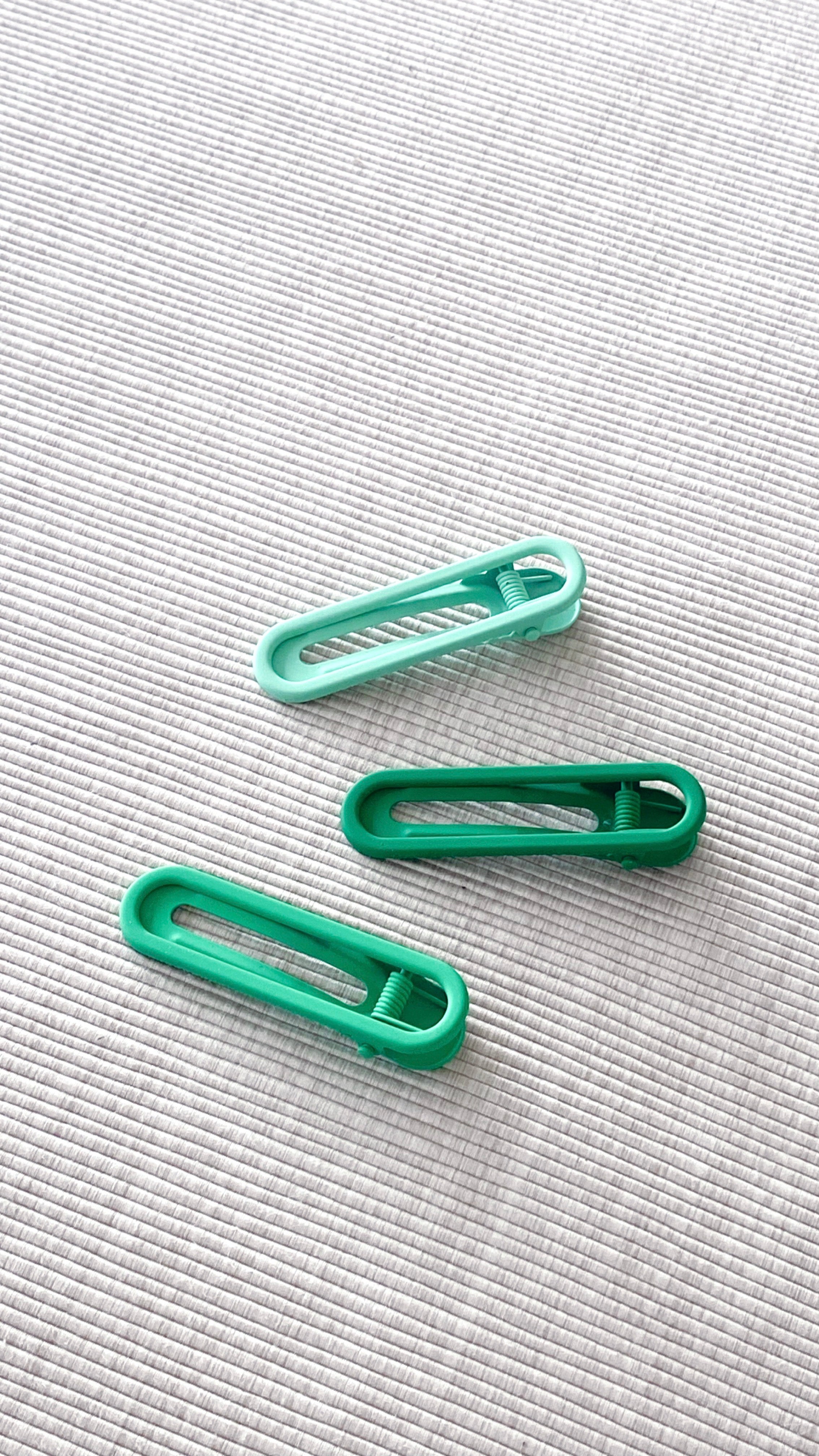 Ginny Matte Clips 3 Pack - Green-Sunshines Bliss