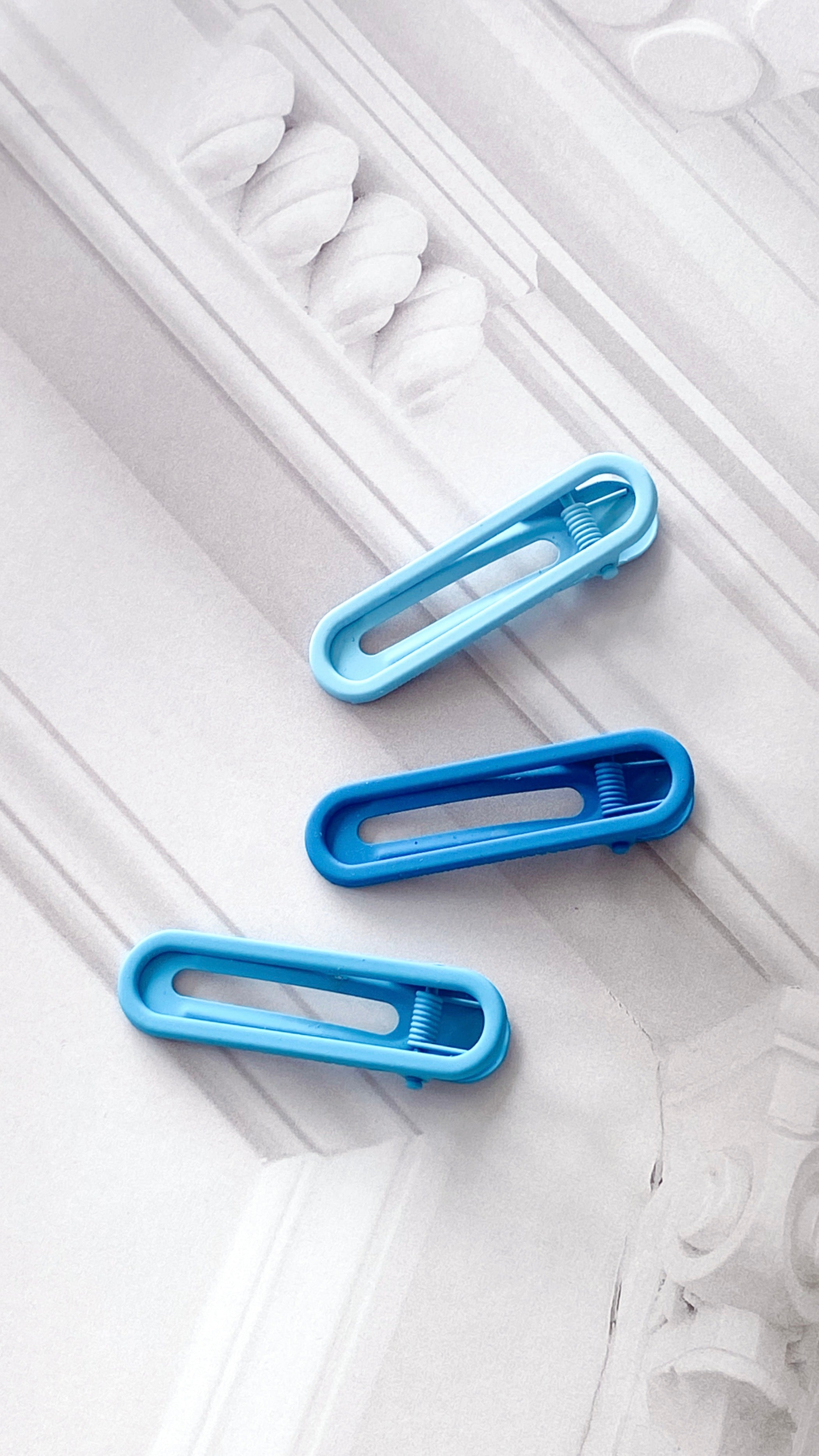 Ginny Matte Clips 3 Pack - Blue-Sunshines Bliss