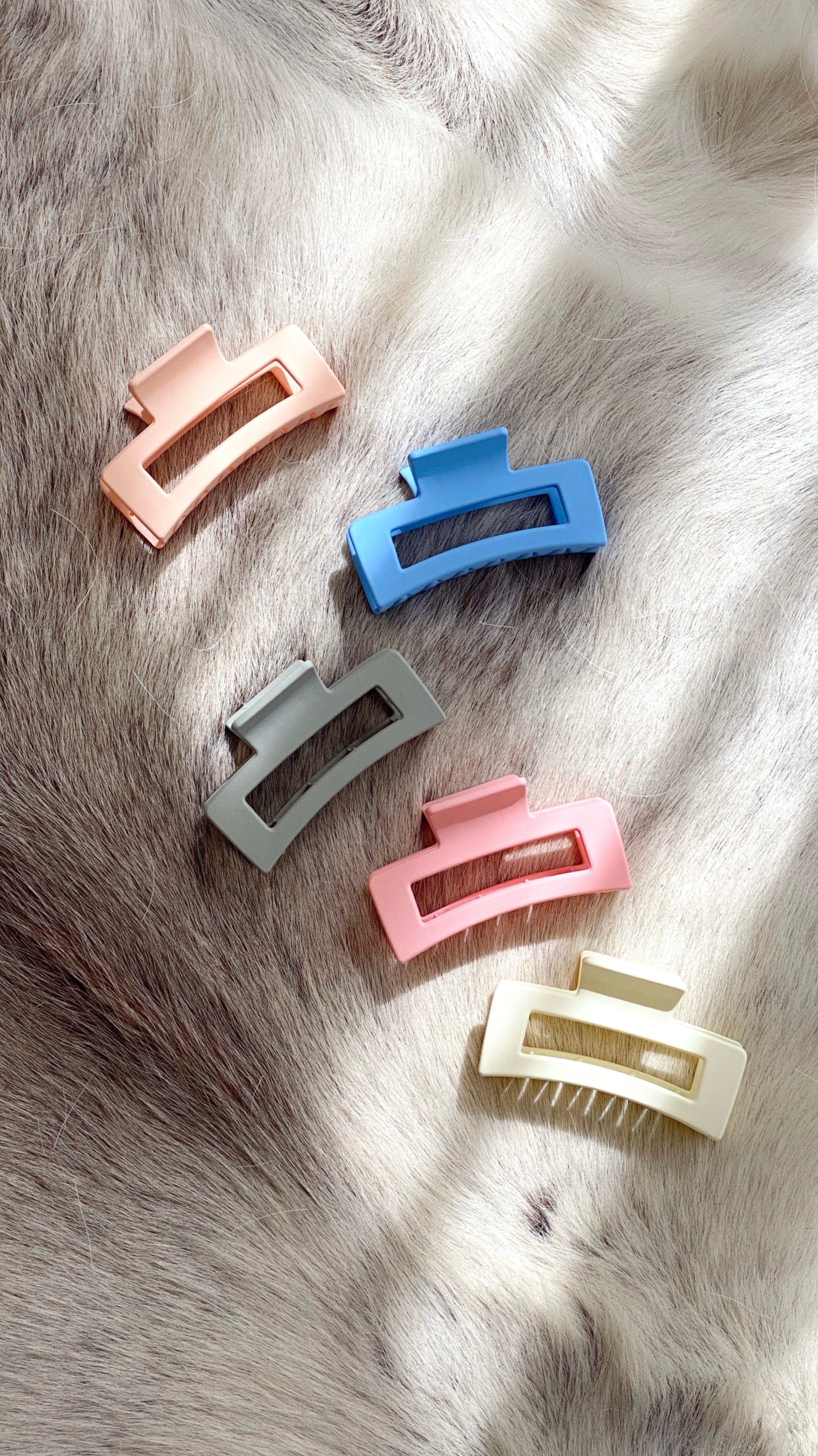 Matte Rectangle Claw Clip - Pink-Sunshines Bliss