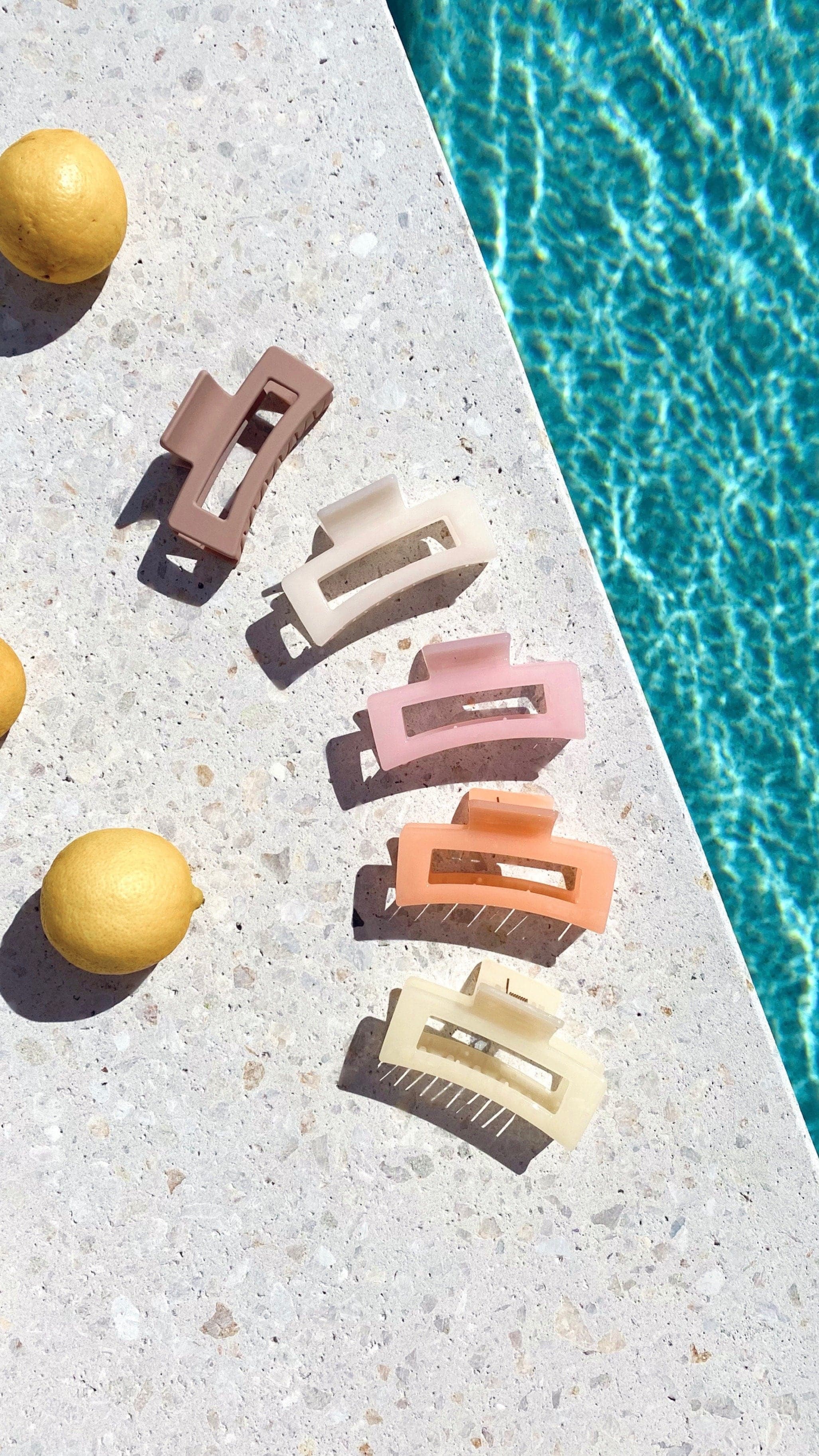 Steph Rectangle Claw Clip - Lemon-Sunshines Bliss