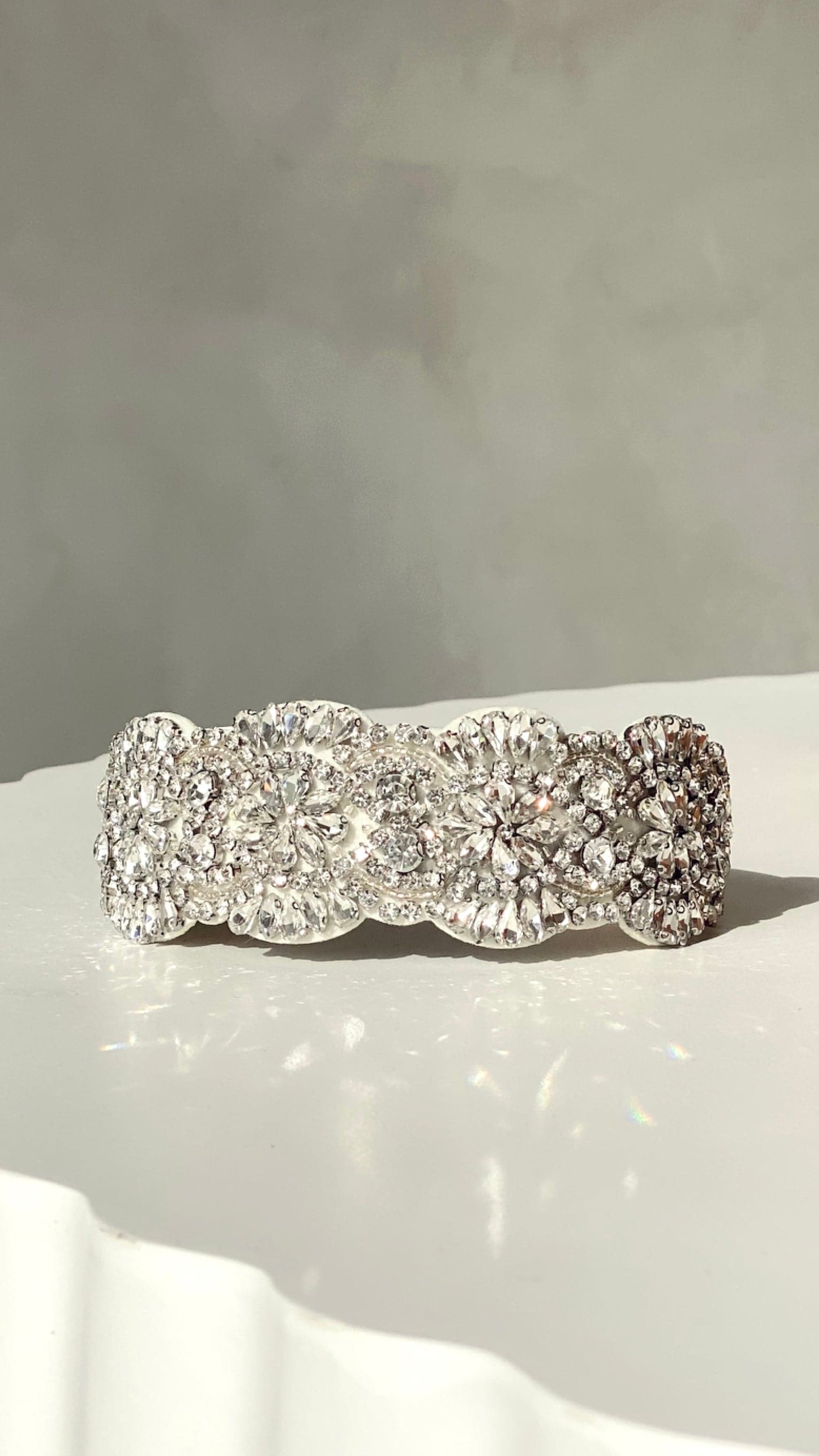 Rhianna Jewelled Headband - Cream/Crystal-Sunshines Bliss
