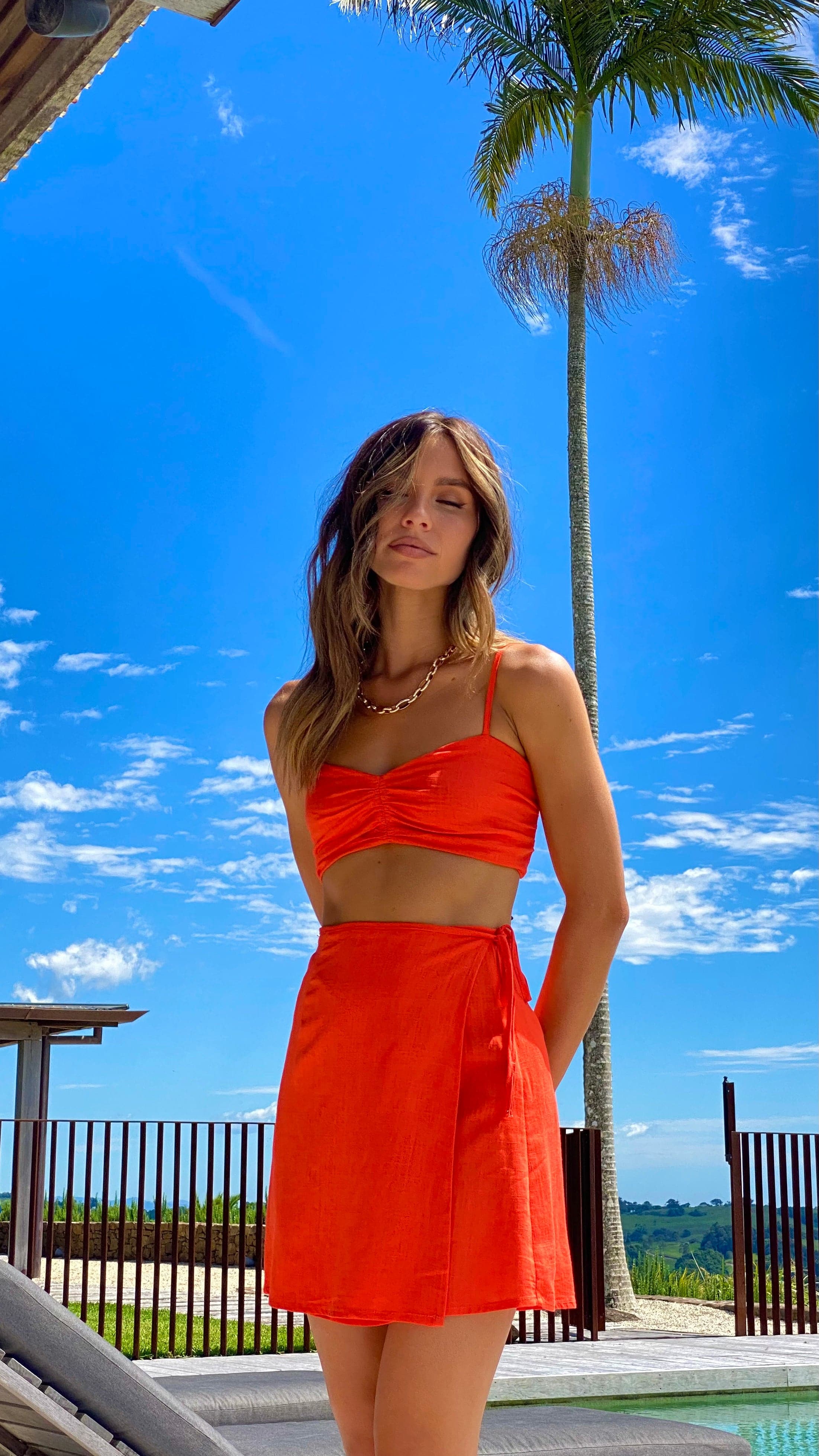 Dixie Mini Skirt - Orange-Sunshines Bliss