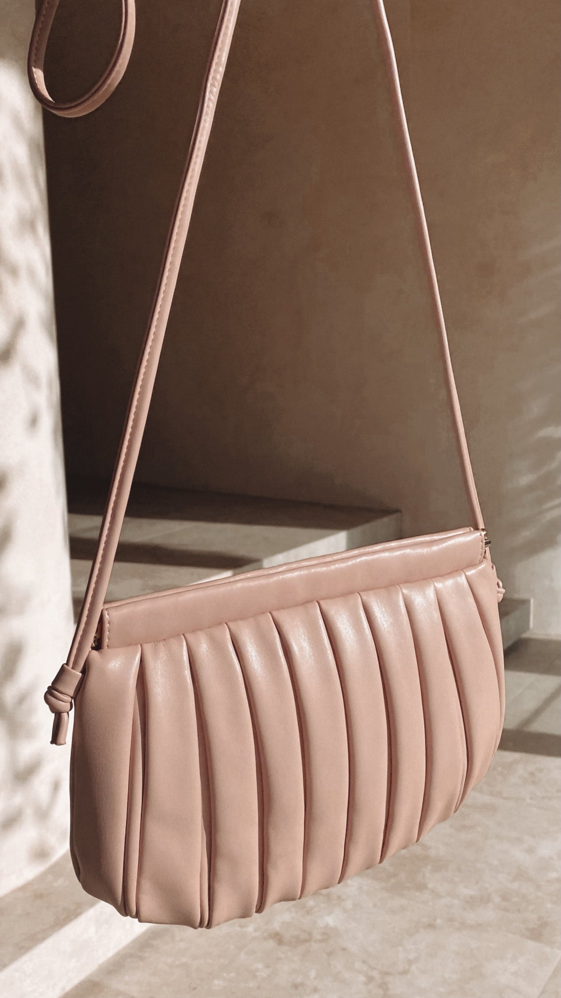 Box Pleat Snap Top Bag - Rose Pink-Sunshines Bliss
