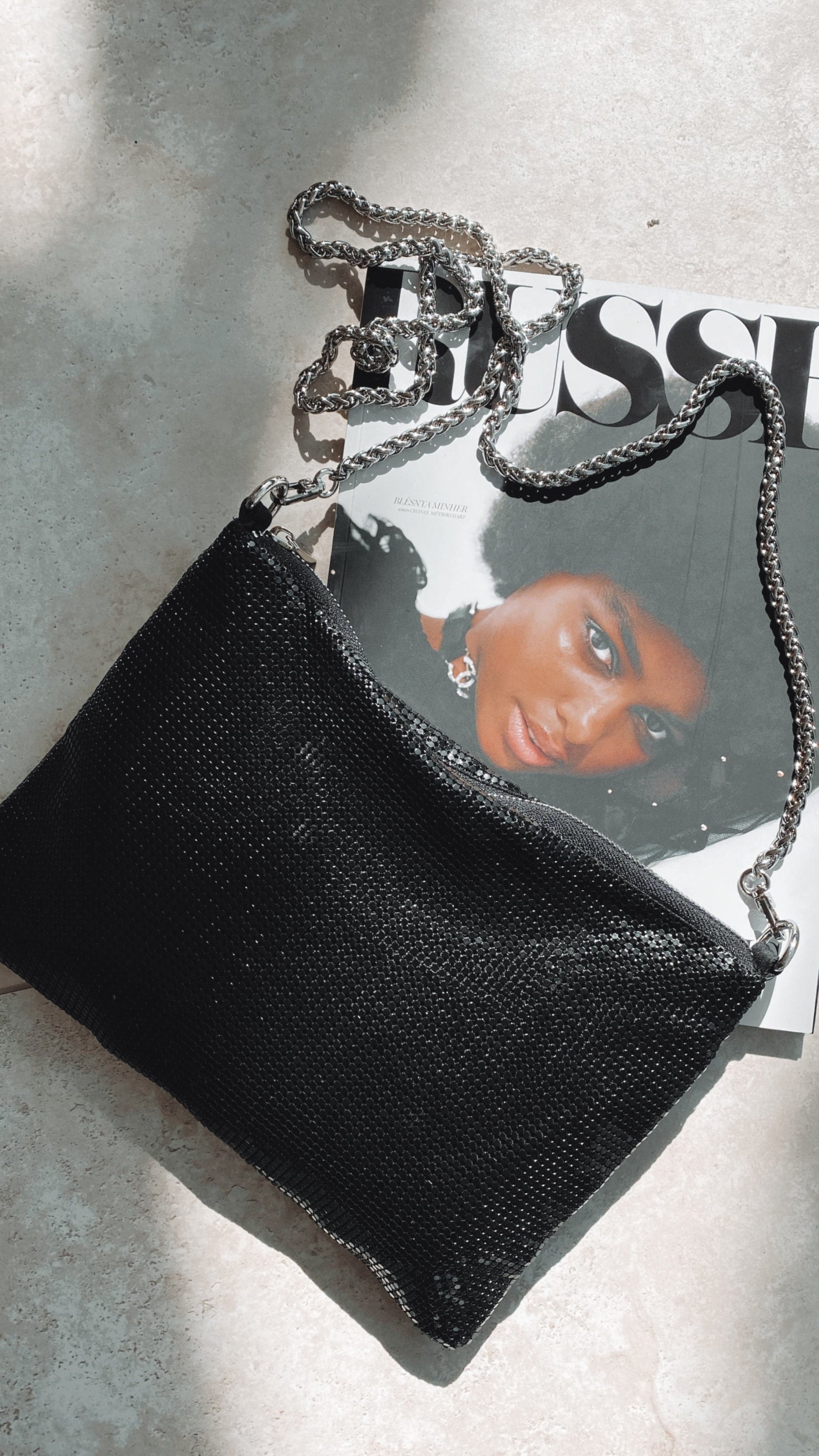 Chain Mesh Bag - Black-Sunshines Bliss