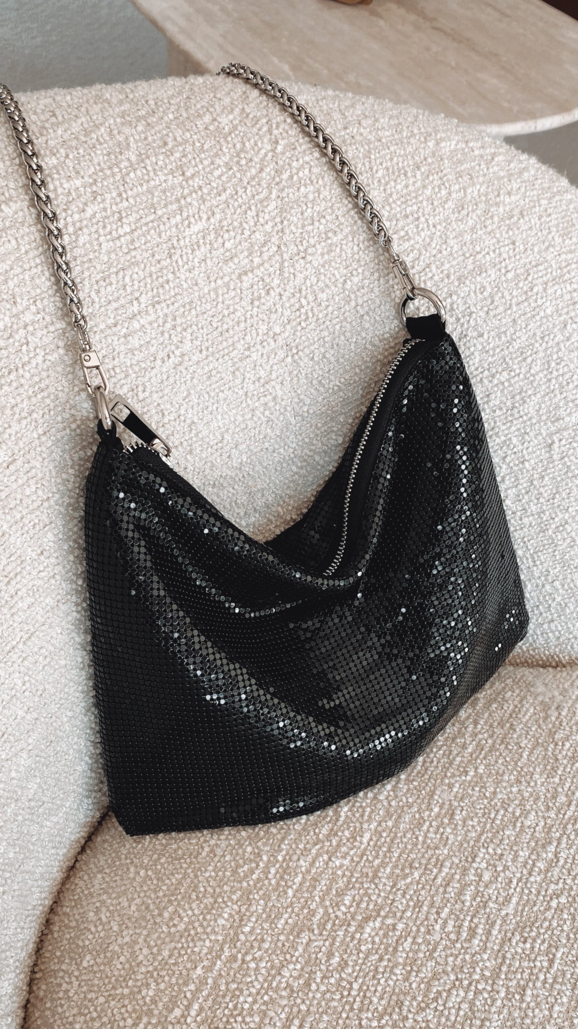 Chain Mesh Bag - Black-Sunshines Bliss