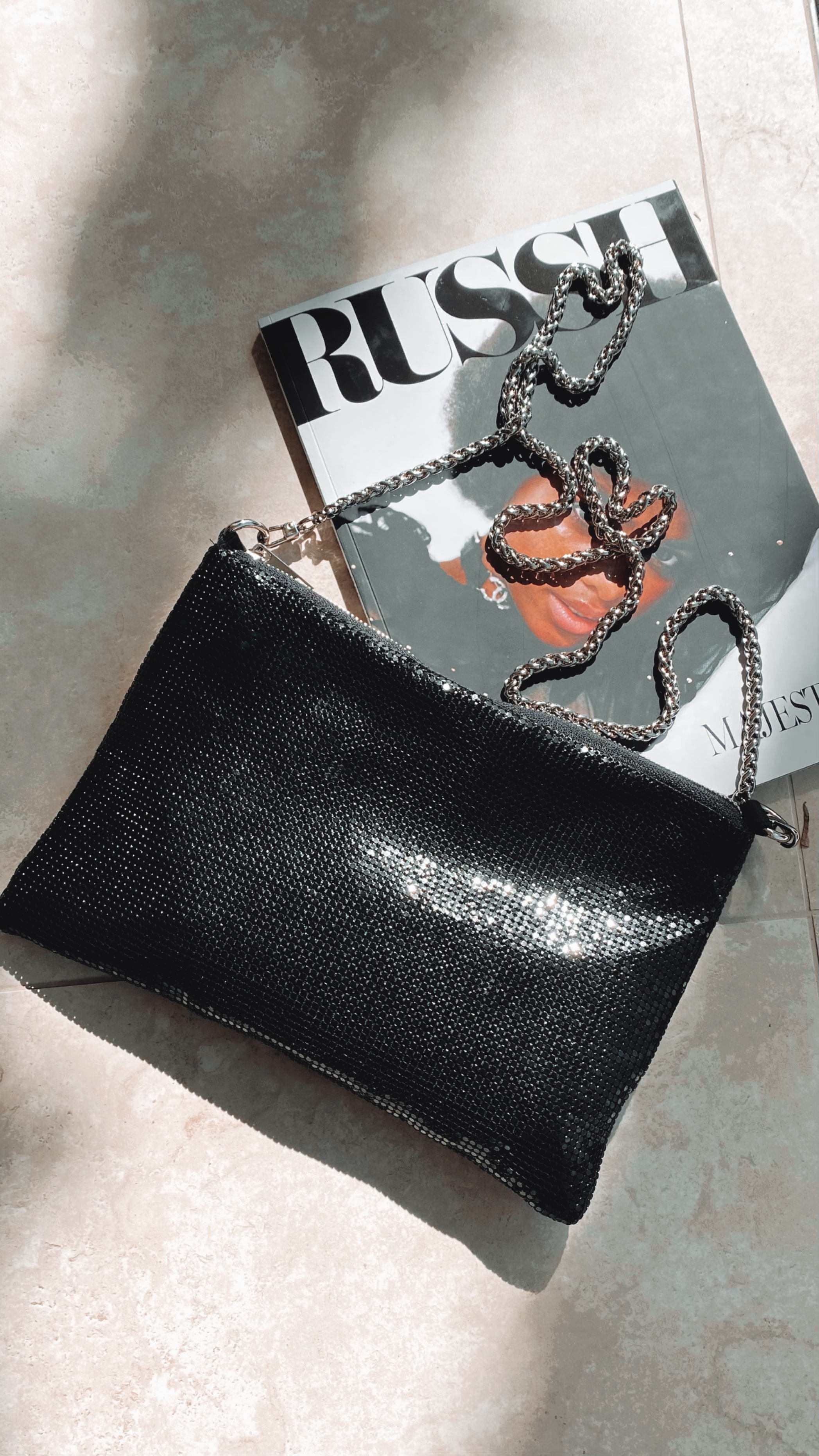 Chain Mesh Bag - Black-Sunshines Bliss