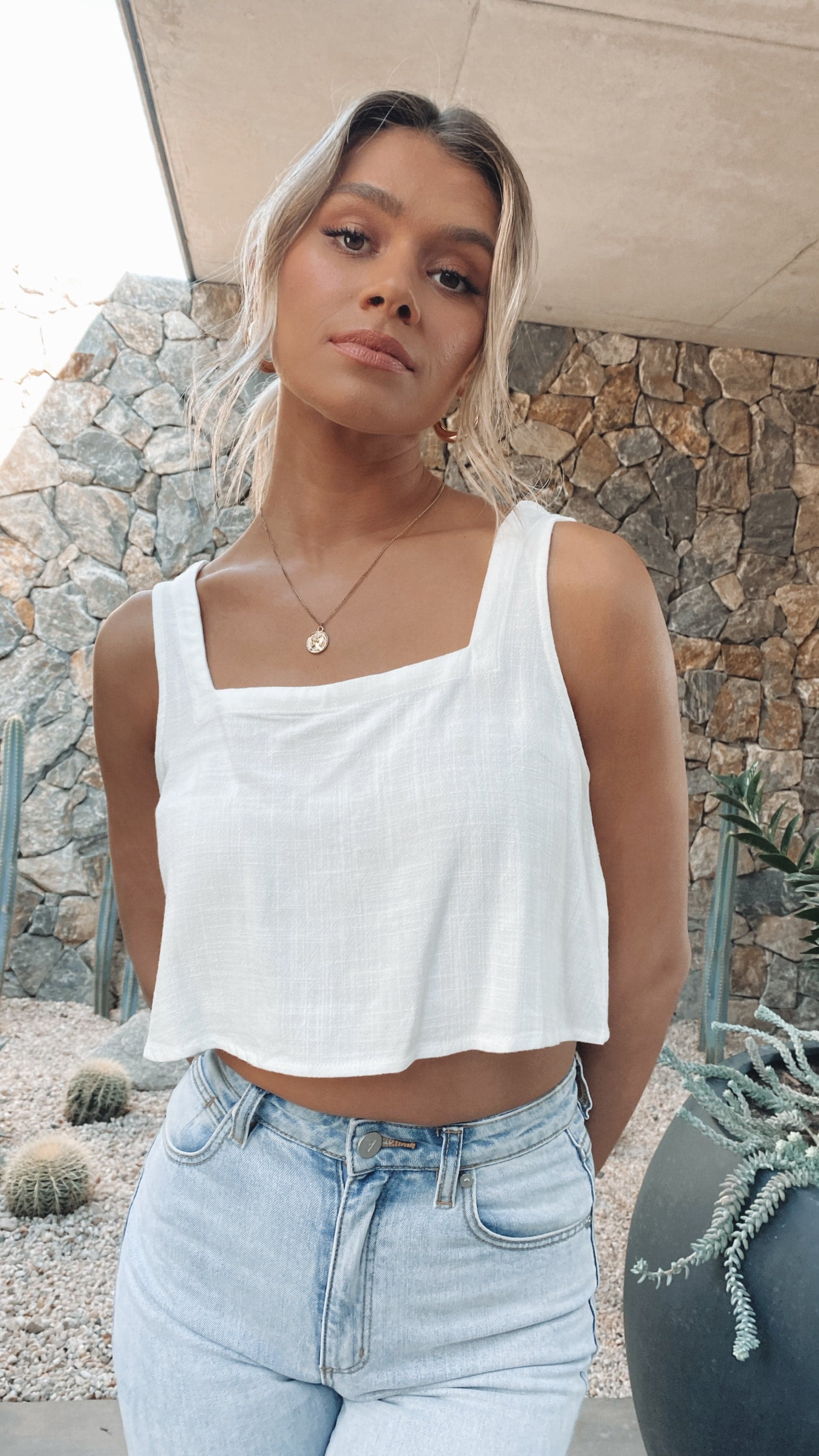 Orabella Crop Top - White-Sunshines Bliss
