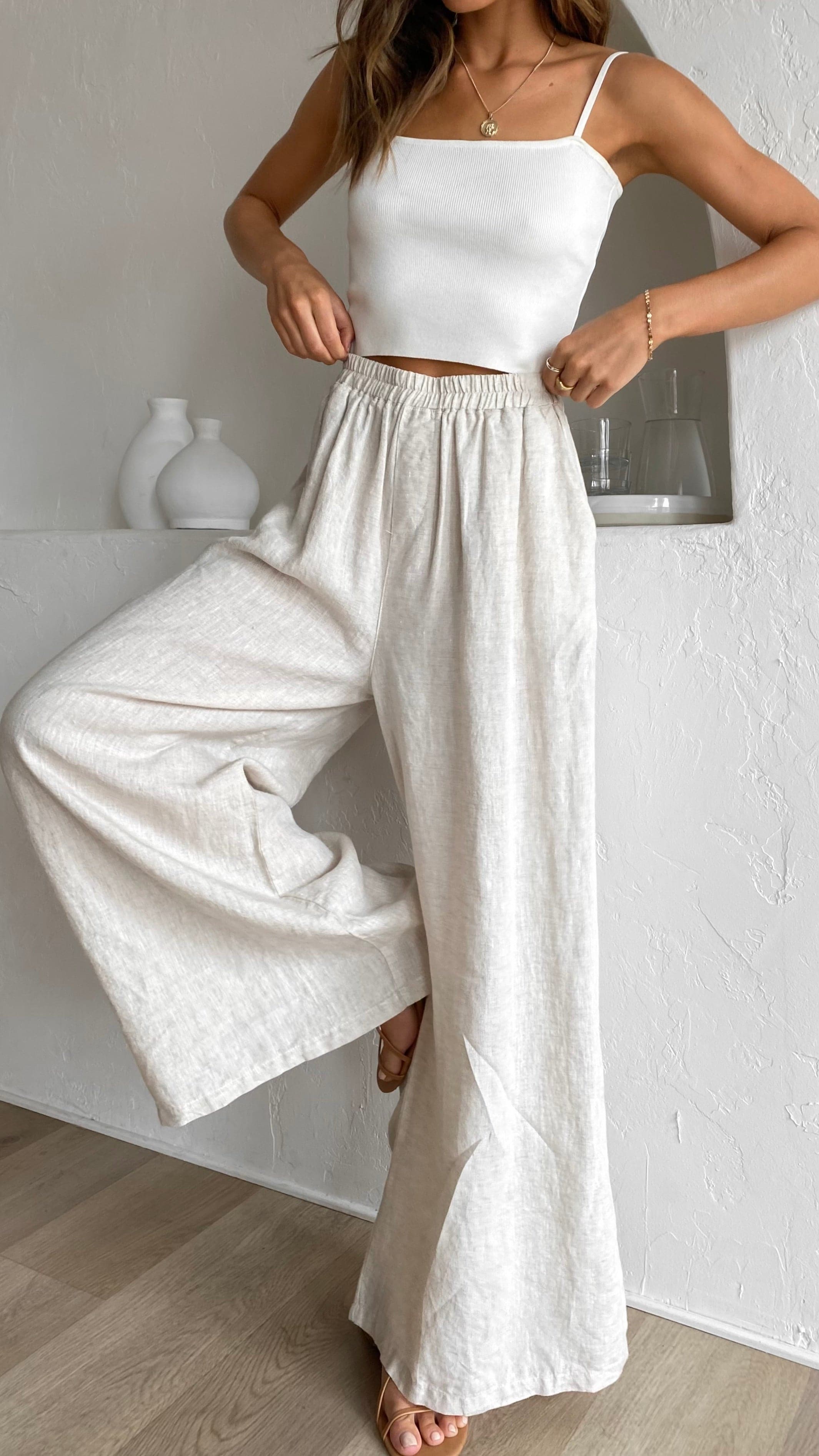 Oceana Pants - Natural-Sunshines Bliss